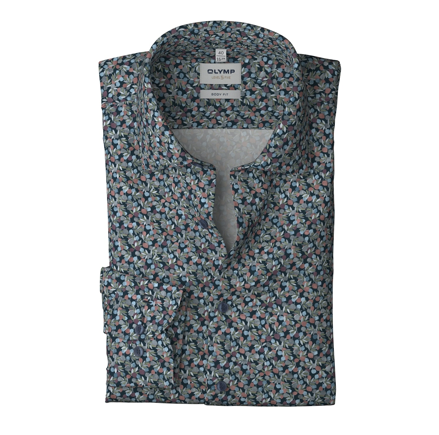 OLYMP Langarmhemd »Level Five« Businesshemd, body fit, New York Kentkragen, florales Muster