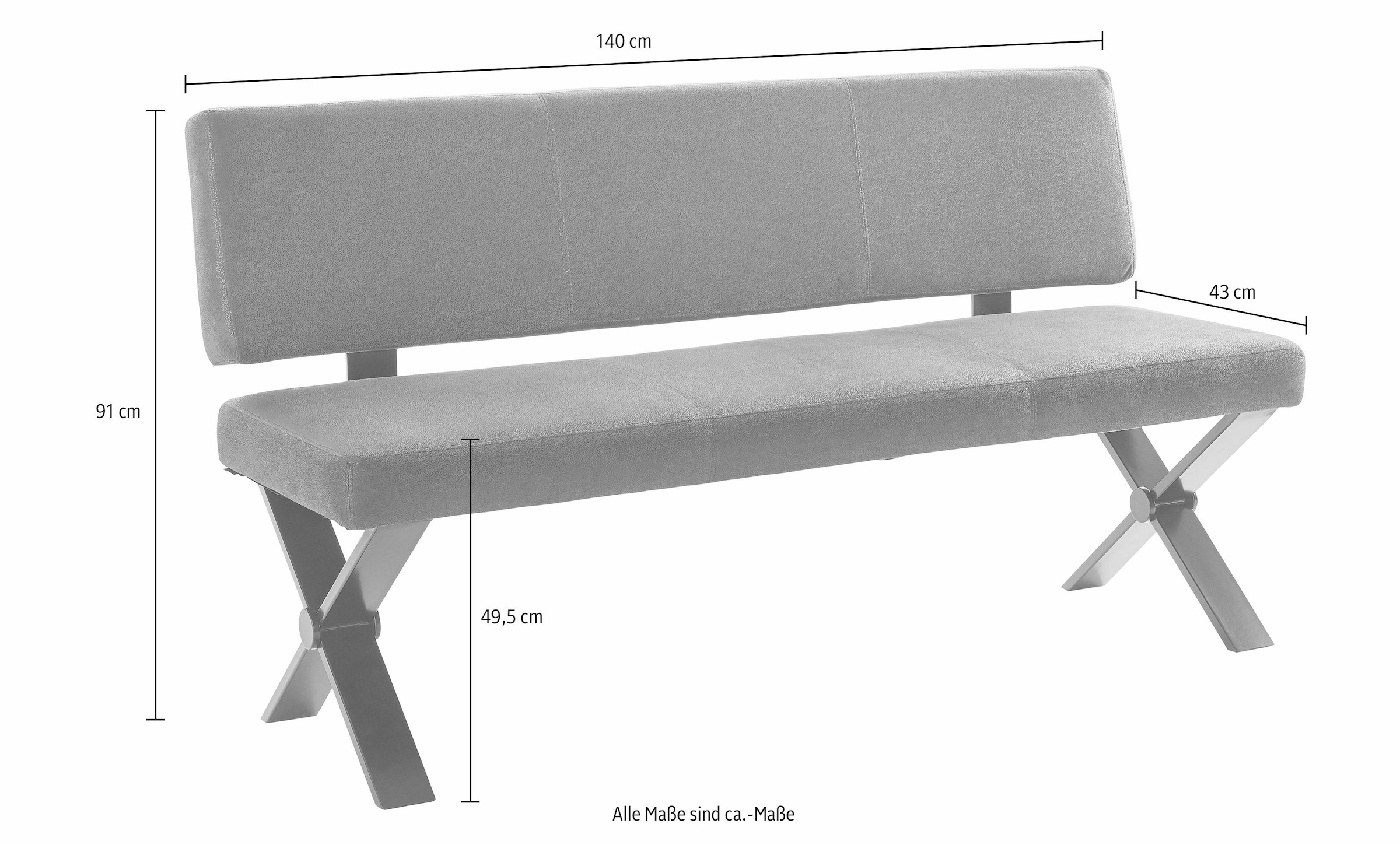 Homexperts Essgruppe »Colt«, (Set, 5 tlg.), Tisch, Breite 140 cm, 2 Bänke, Breite je 140 cm und 2 Freischwinger