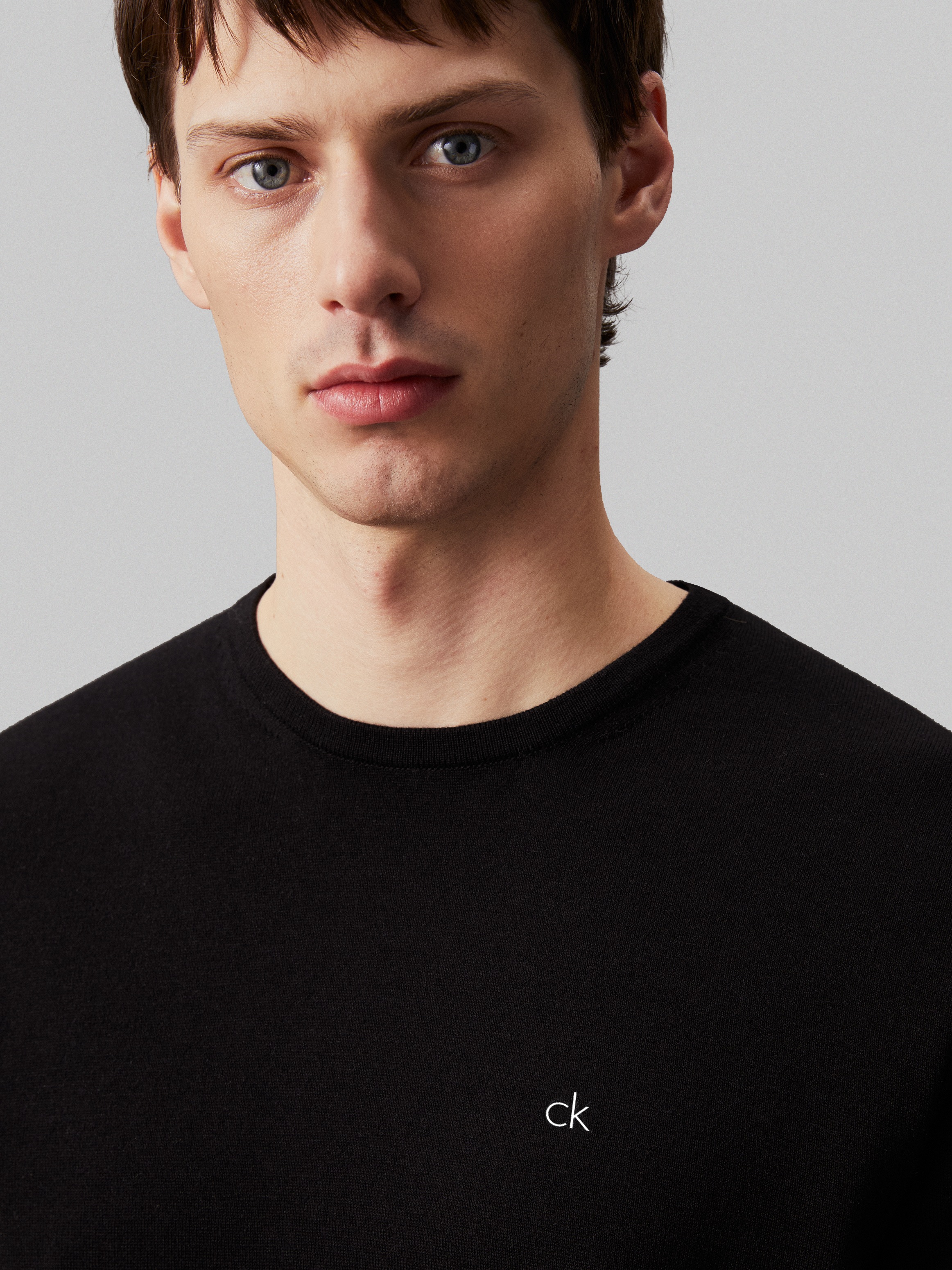 Calvin Klein Rundhalspullover »COTTON SILK BLEND CN SWEATER«, mit Logoprägung