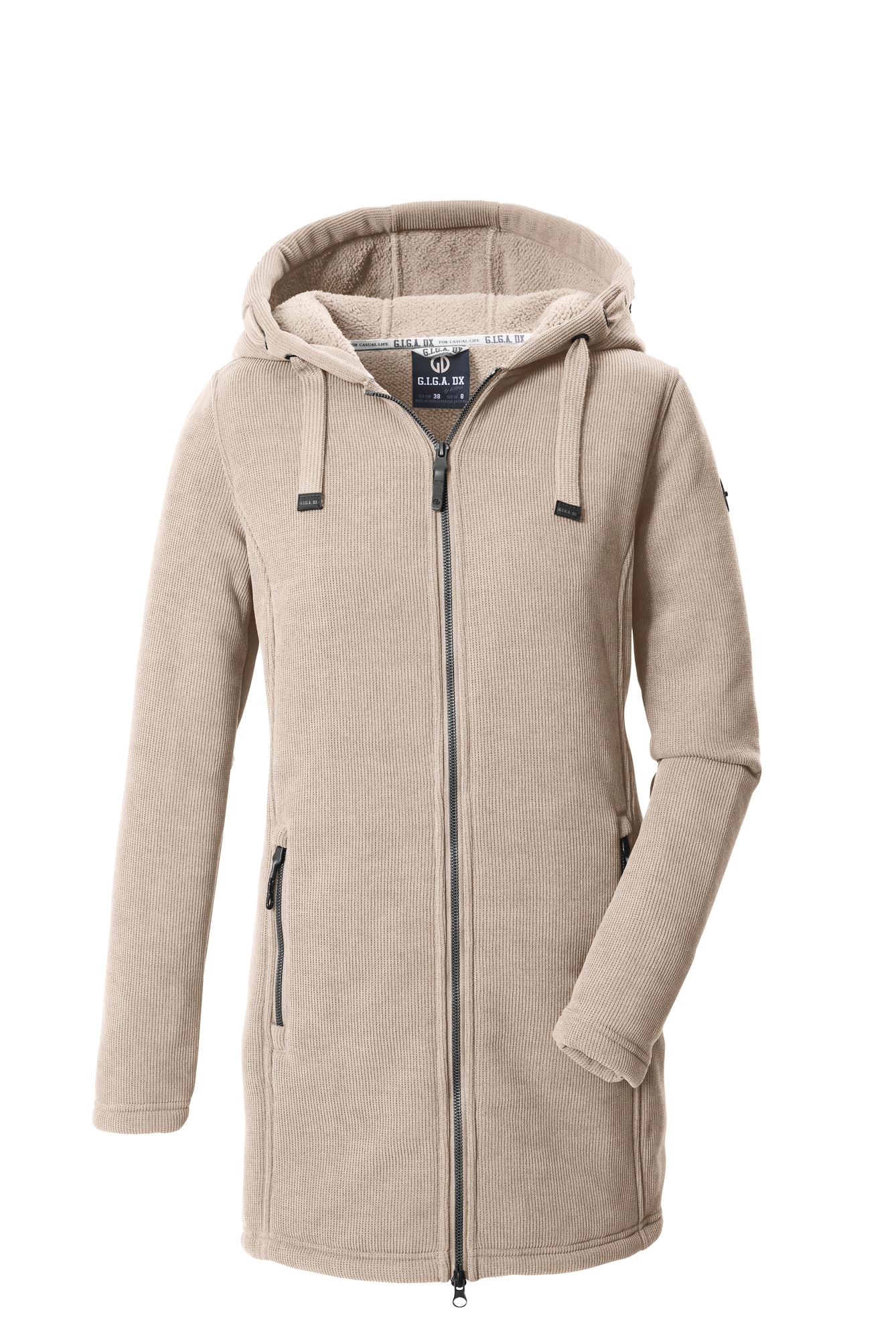 G.I.G.A. DX by killtec Strickfleecejacke »GW 44 WMN KNTFLC PRK« mit Kapuze in Longform, mit 2-Wege-Reißverschluss