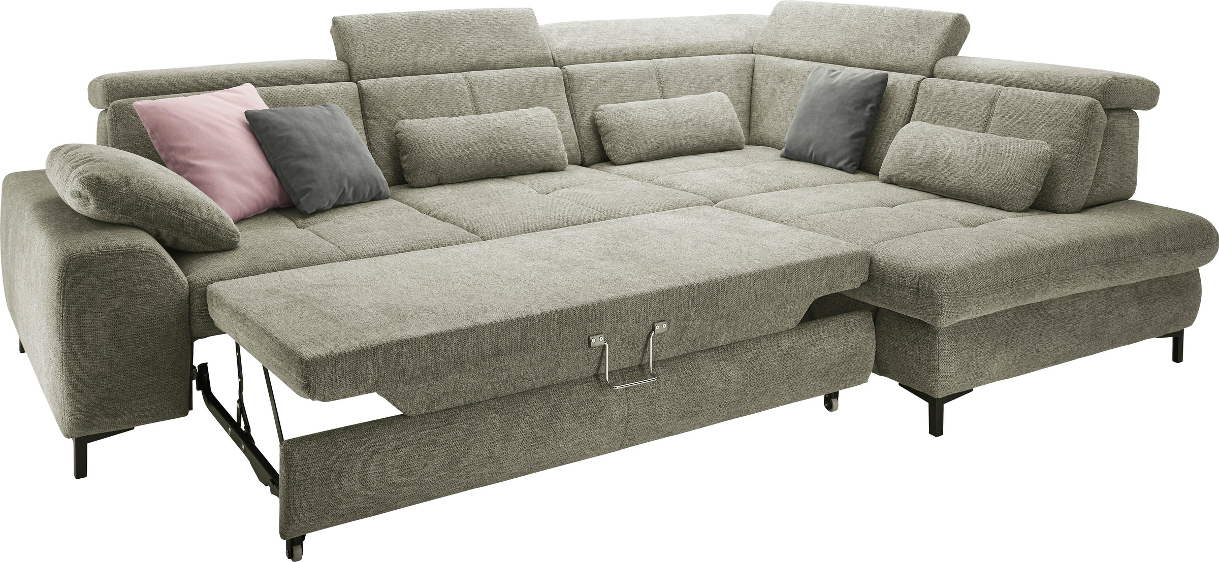 set one by Musterring Ecksofa »SO 3400, Komfortsitzhöhe 47cm oder 49cm, inkl. Sitztiefenverstellung«, verschiedene Funktionen, Kaltschaumpolsterung, Stellmaße 220 x 317 cm