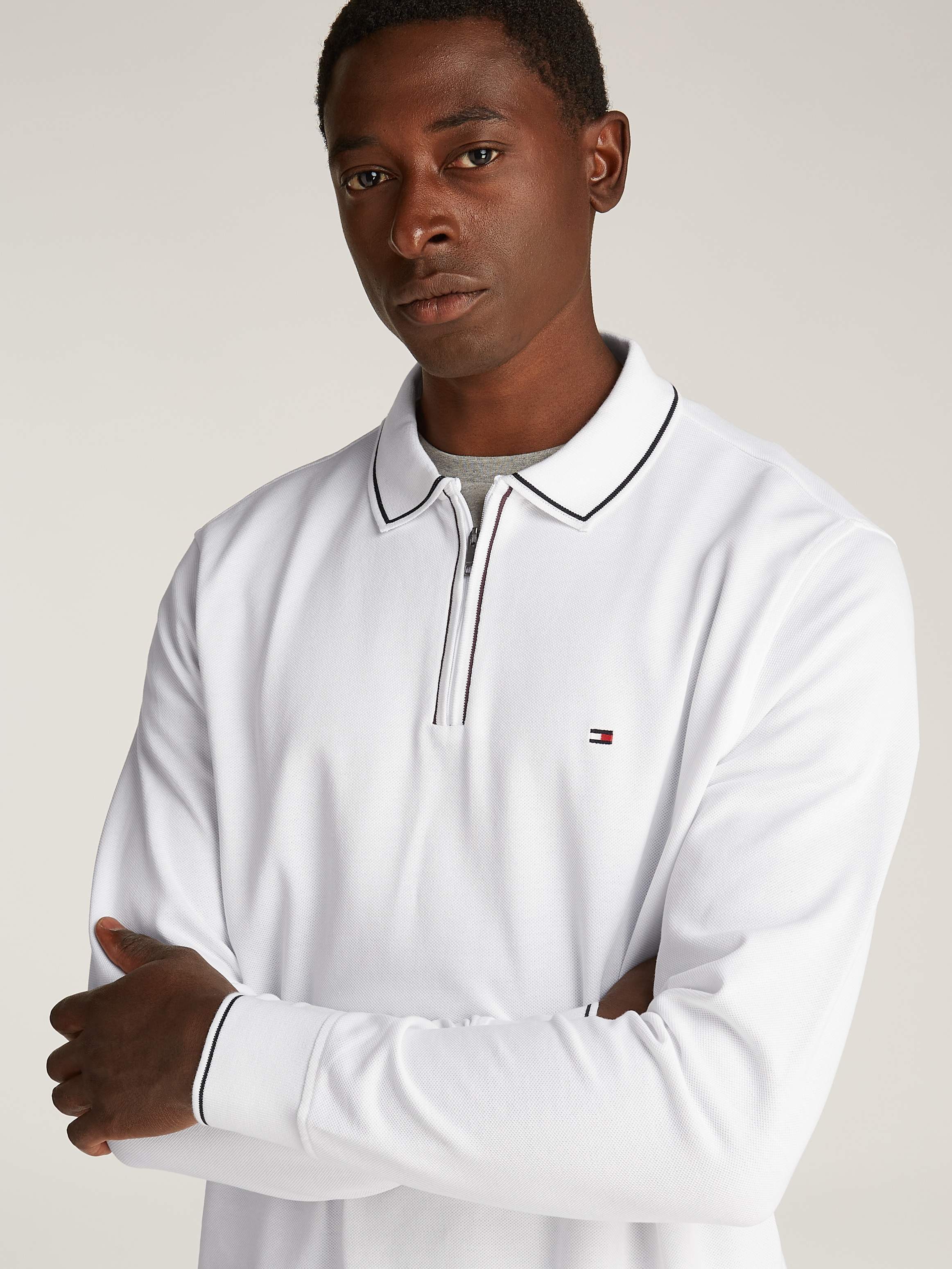 Tommy Hilfiger Langarm-Poloshirt »LS ZIP RWB DETAIL REG POLO«