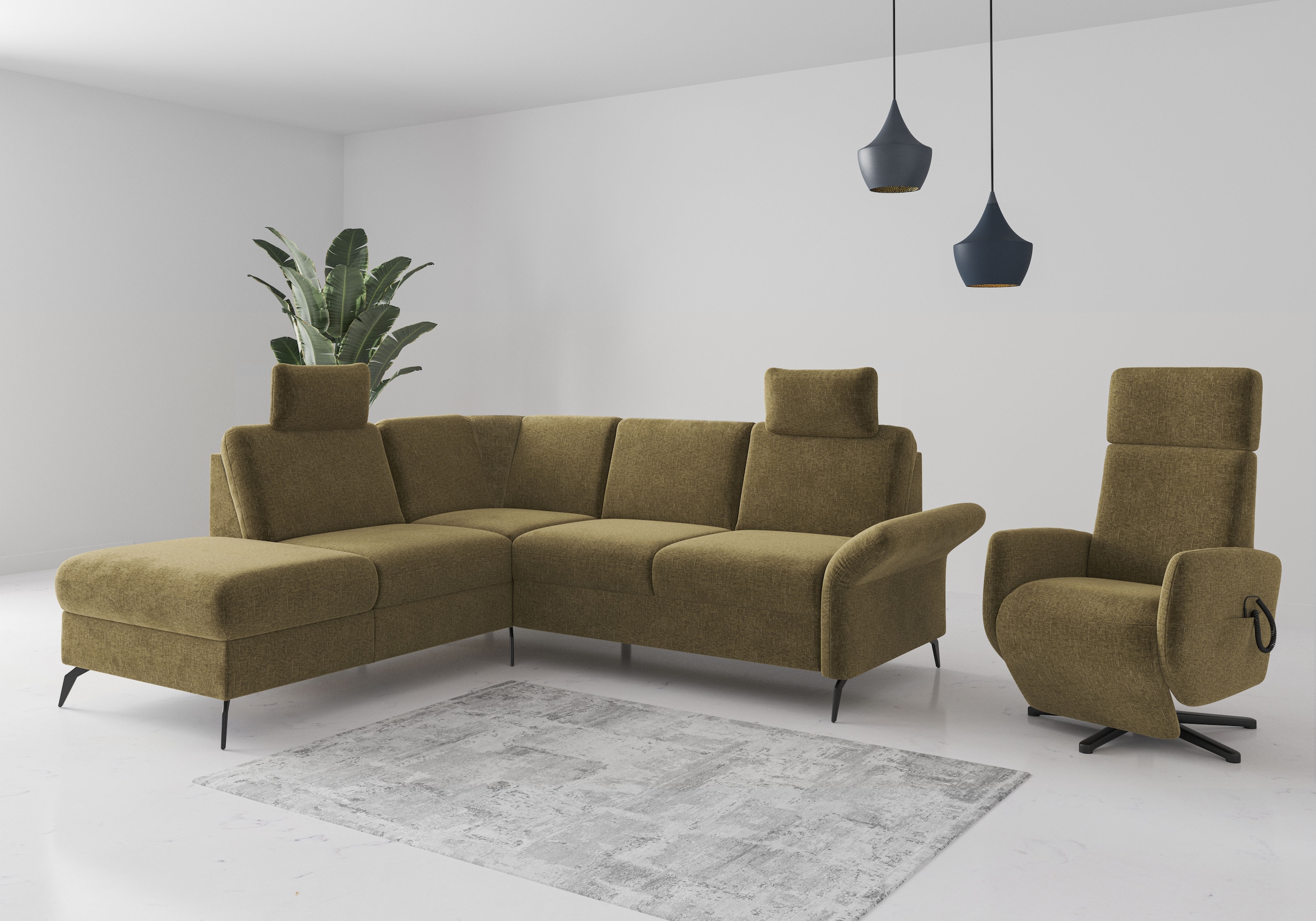 Home affaire Ecksofa »Rochelle«, wahlweise mit Bettfunktion, Bettkasten und Armteilverstellung
