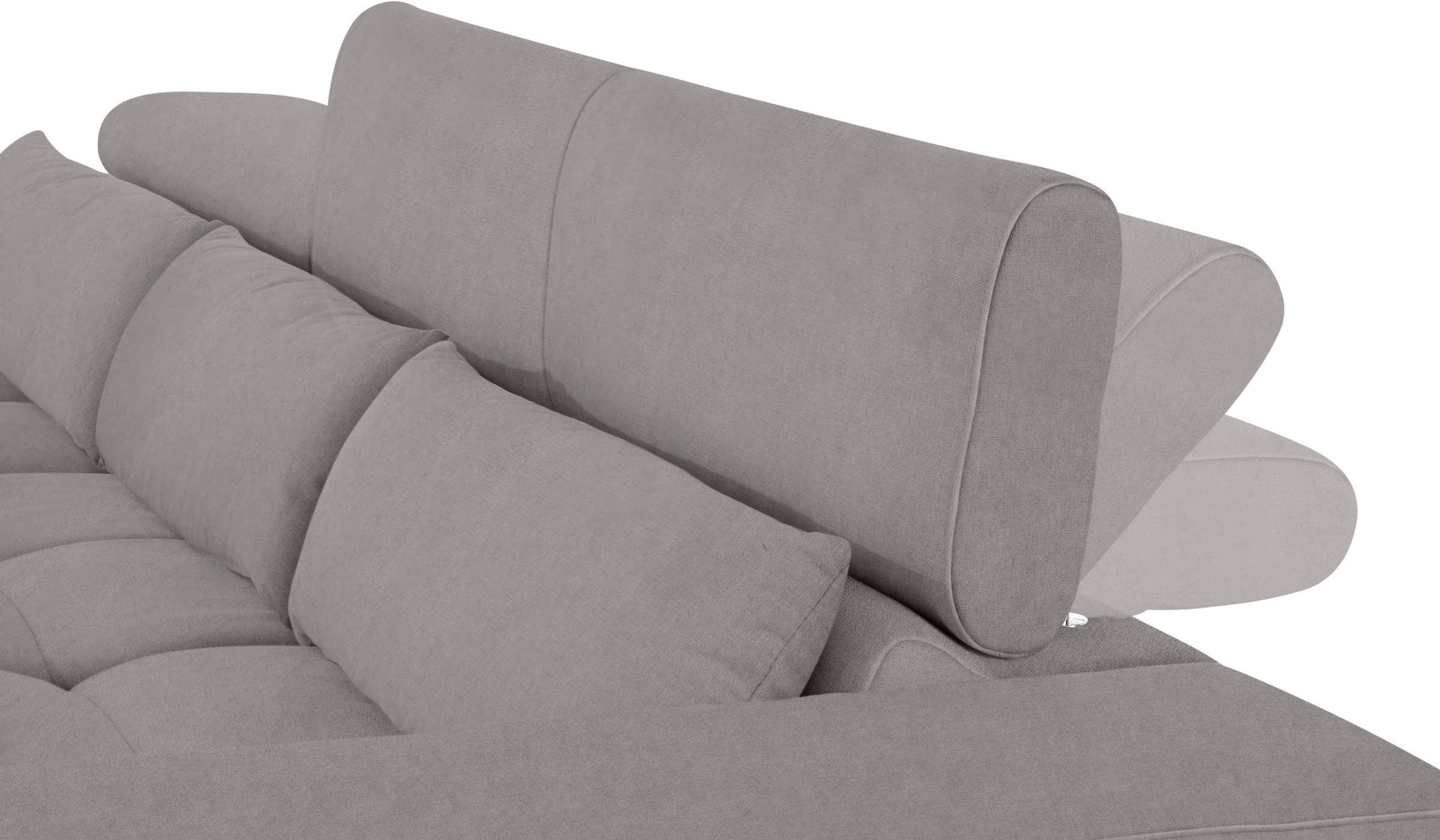 COTTA Ecksofa »Orion L-Form« mit 2x Kopfteilverstellung & 3 Nierenkissen