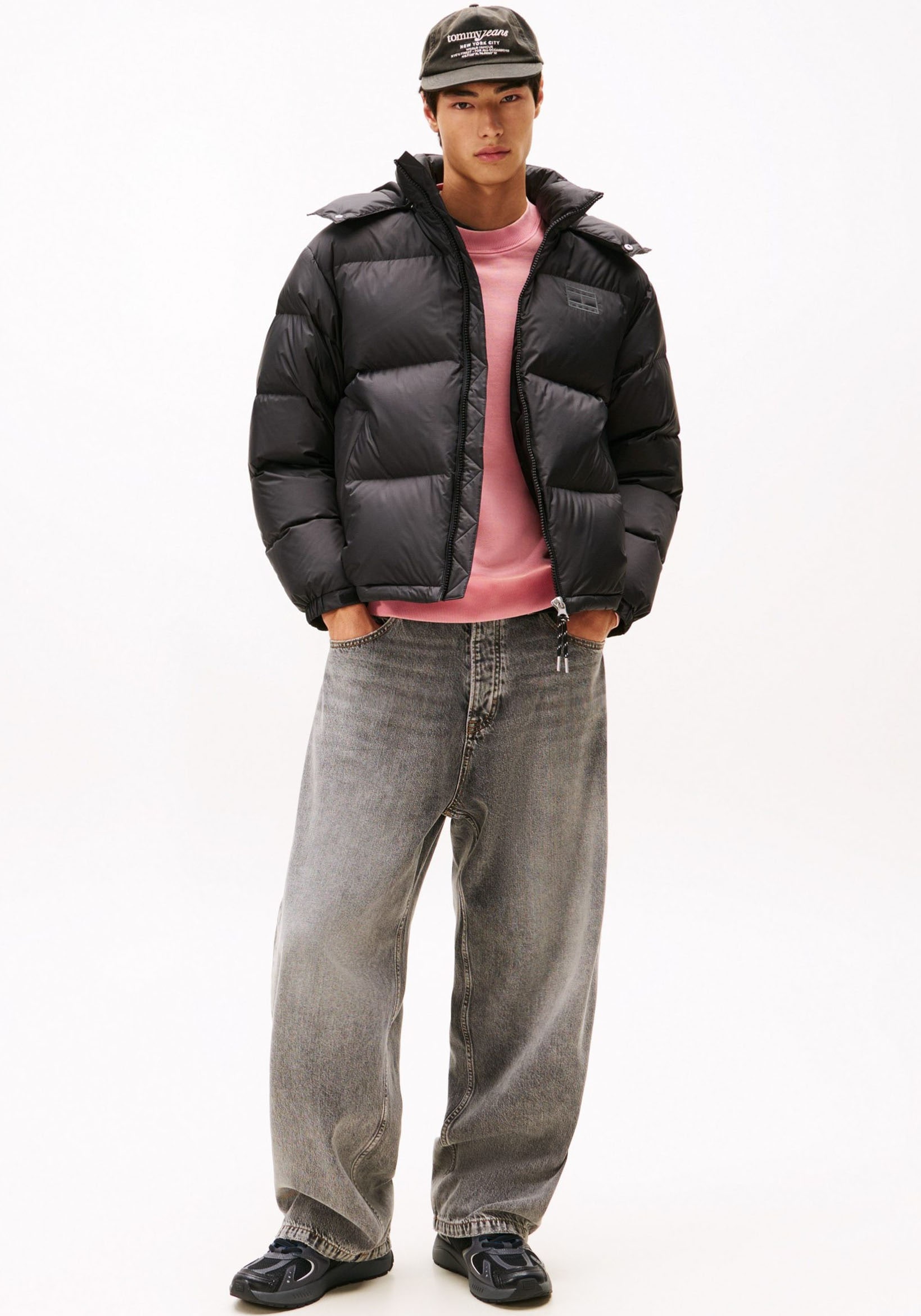 Tommy Jeans Steppjacke »ALASKA DOWN PUFFER« mit Kapuze Übergangsjacke Regular fit mit abnehmbarer Kapuze