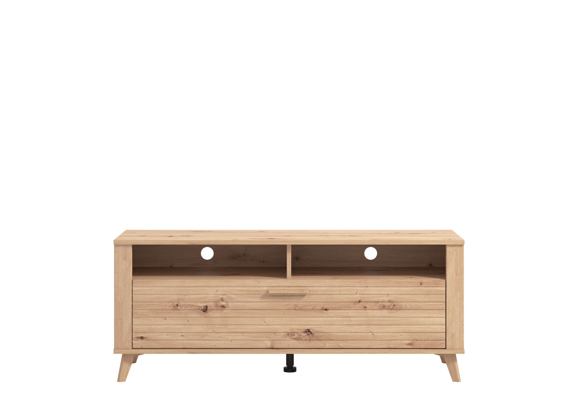 INOSIGN Lowboard »Redon, TV-Board, TV-Schrank, TV-Lowboard«, TV-Kommode, Breite 128, Klapptür in 3D Optik, Artisan Eiche