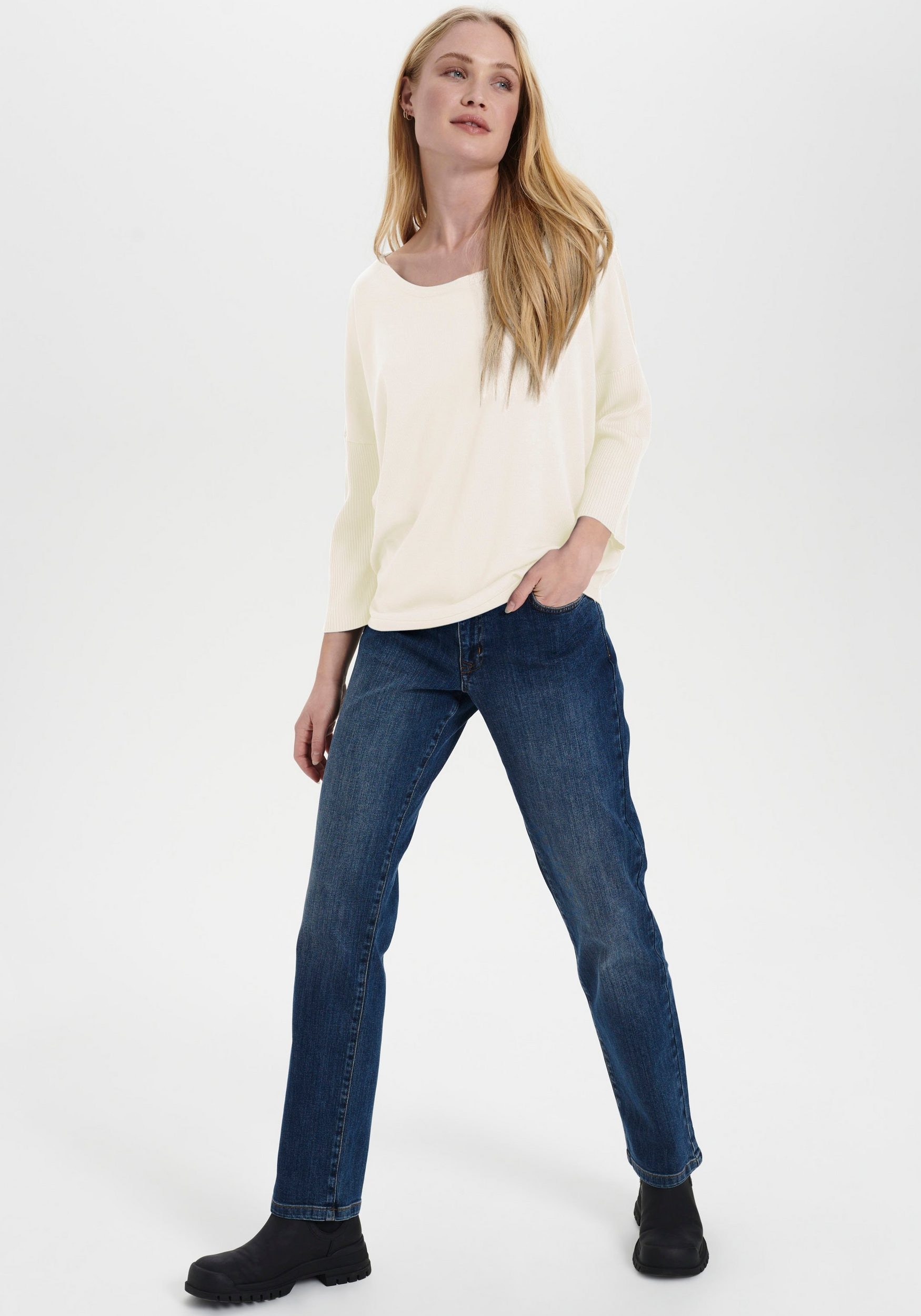 Saint Tropez Rundhalspullover »A2561, MilaSZ R-Neck«