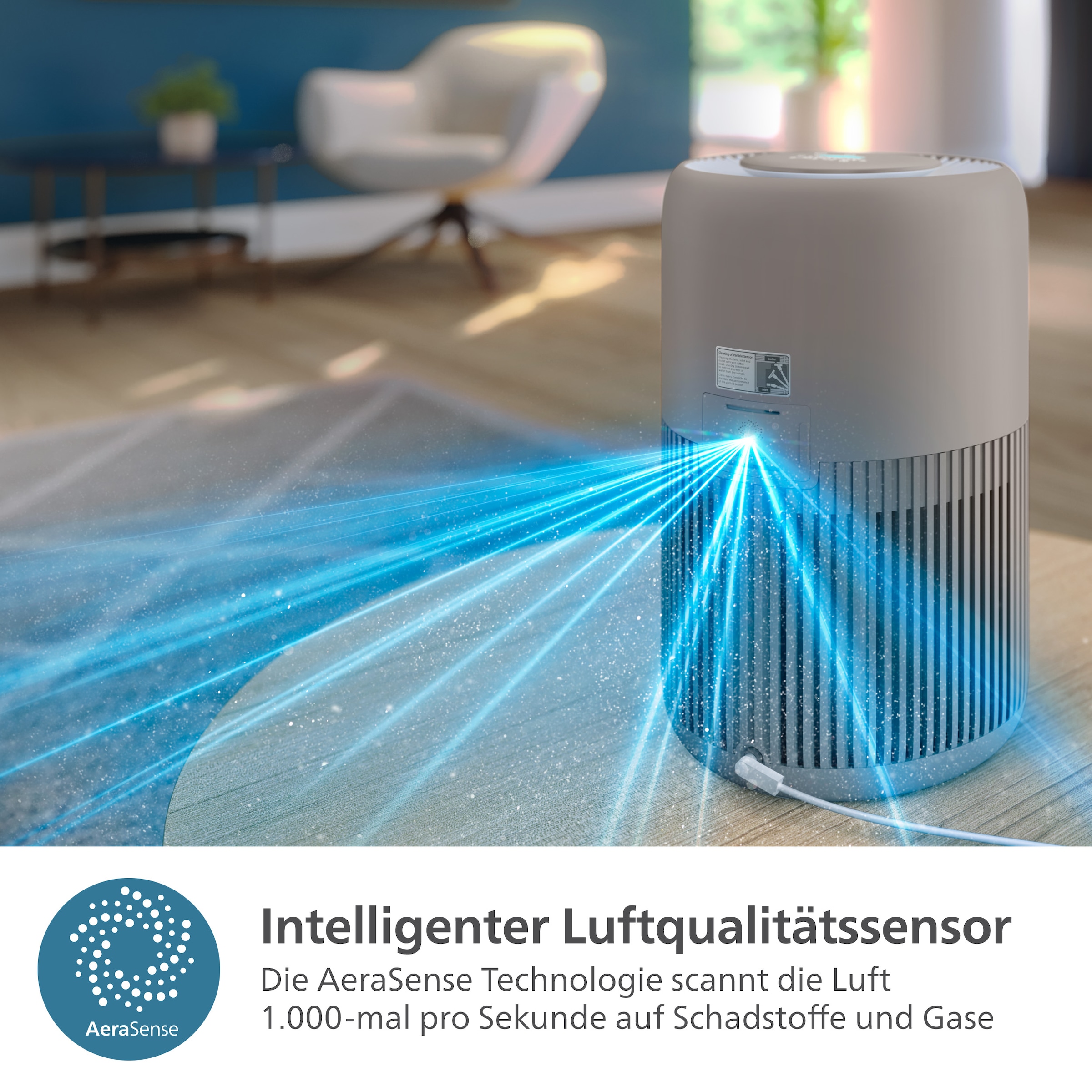 Philips Luftreiniger »AC0921/14 PureProtect Mini 900 Series, Luftreinigungsrate 250 m³/h«, für 65 m² Räume, 2-Schichten-HEPA-Filtersystem, leise