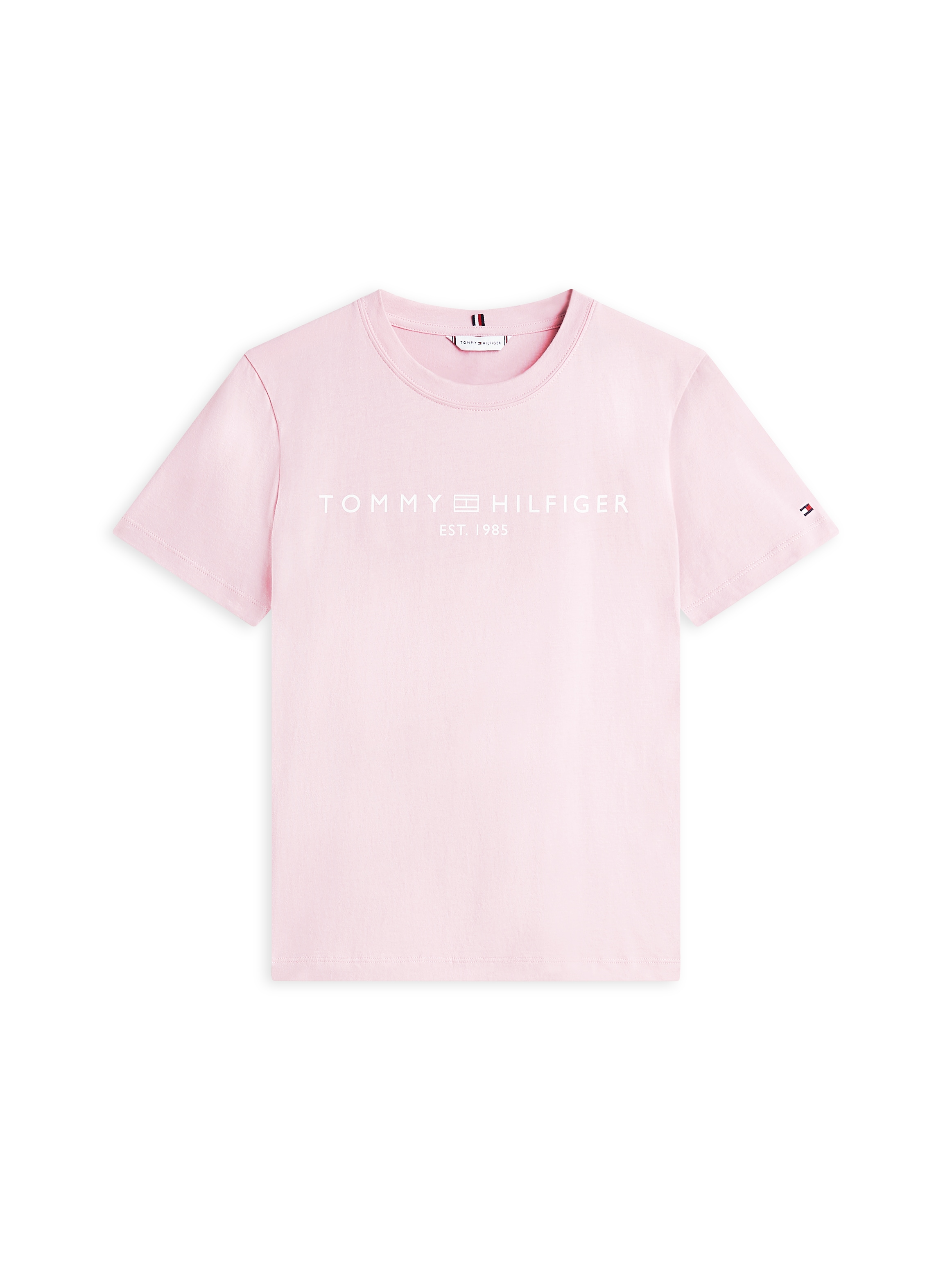 Tommy Hilfiger Kurzarmshirt »REG CORP LOGO C-NK mit Logoschriftzug und Stickerei« Baumwolle