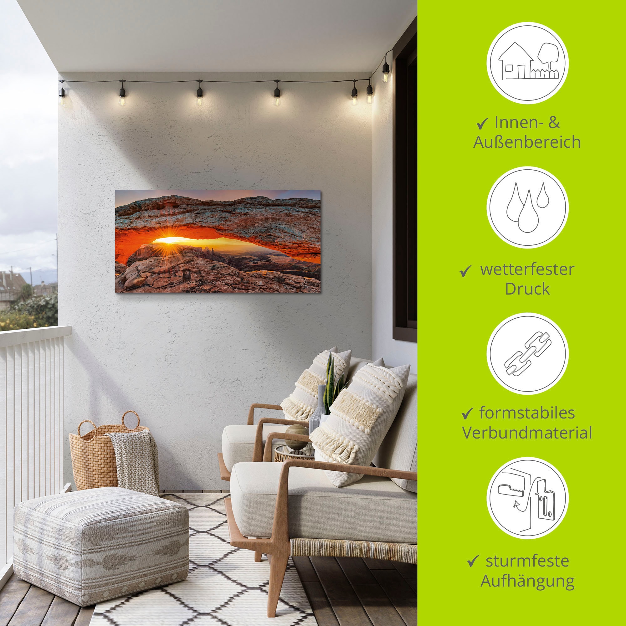 Artland Wandbild »Iconic Mesa Arch«, Felsen, (1 St.), als Alubild, Outdoorbild, Leinwandbild, Poster in verschied. Größen