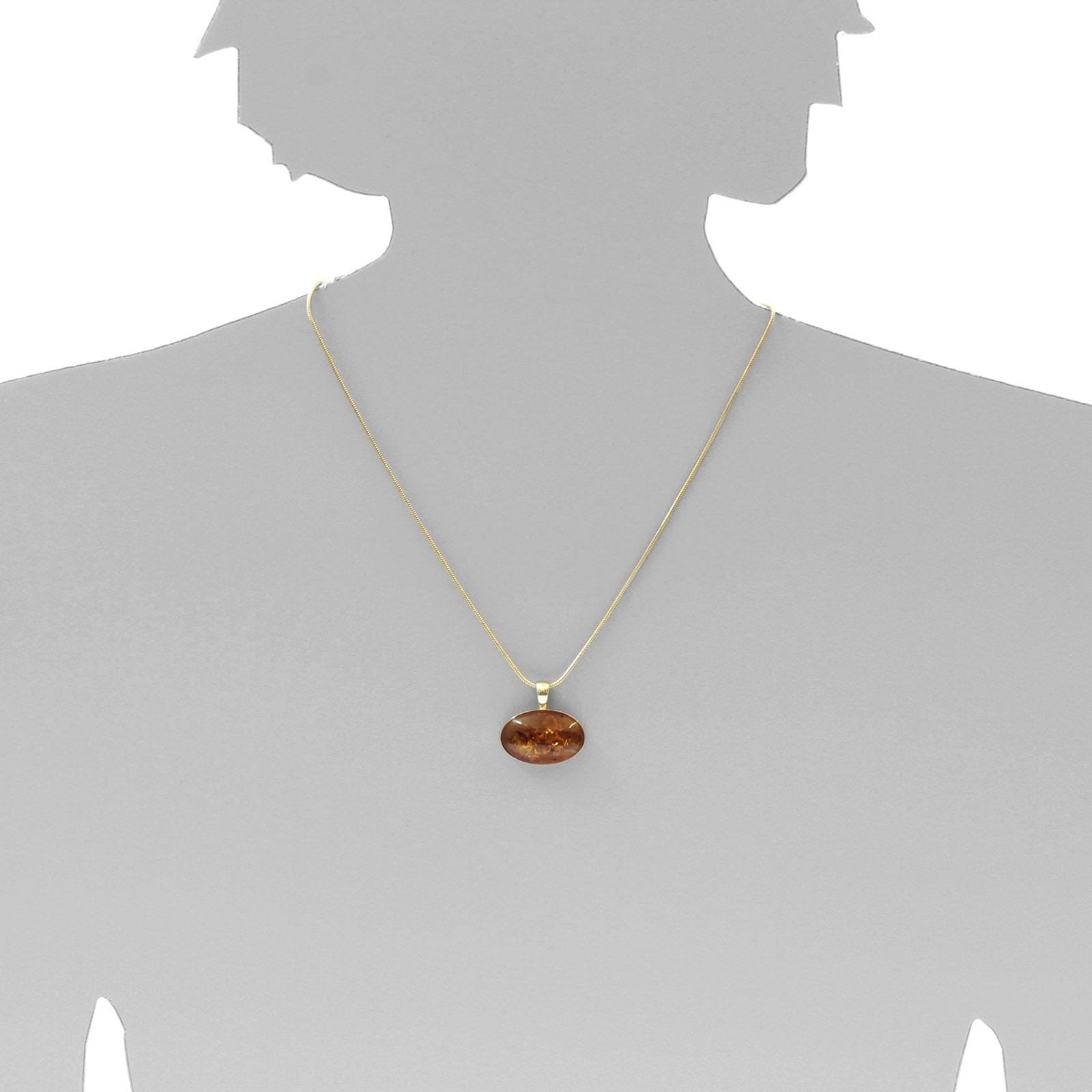 OSTSEE-SCHMUCK Kettenanhänger »- Classic 24x16 mm - Gold 333/000 - Bernstein«