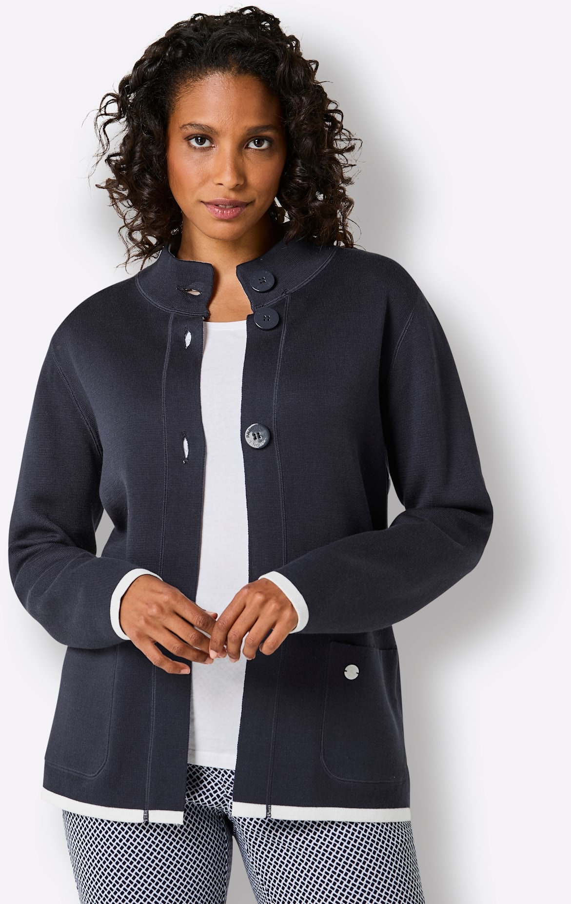 CREATION L PREMIUM Jacquardstrickjacke