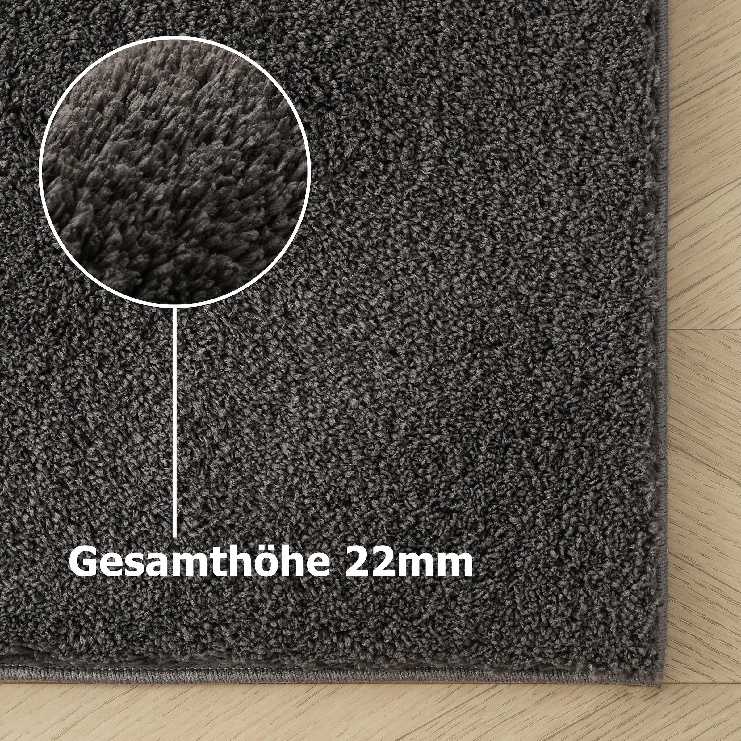 OTTO home Teppich »Cali Shaggy« rechteckig 22 mm Höhe Uni-Farben, kuschelig, & weich, waschbar, Wohnzimmer, Schlafzimmer