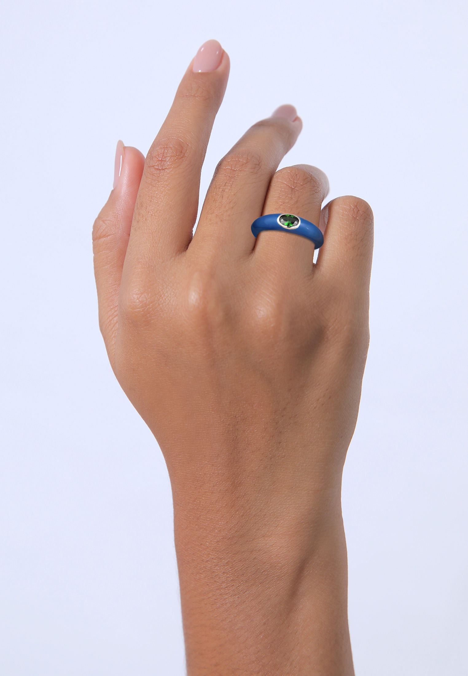 Elli Silberring »Ring Zirkonia Oval Solitär Emaille 925 Silber«