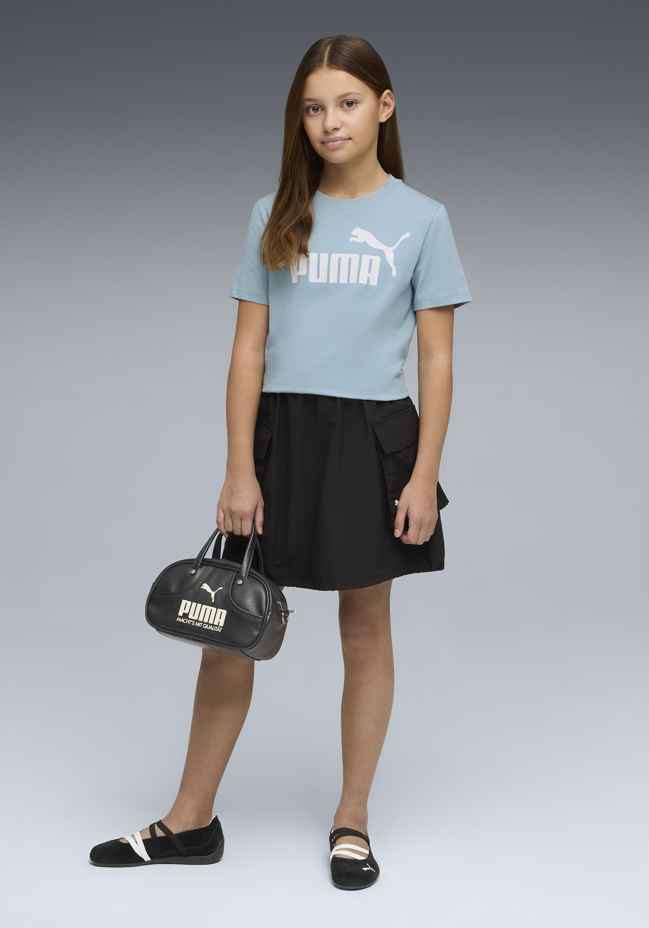 PUMA T-Shirt »ESS NO. 1 LOGO TEE G« Regular Fit, Kurzarm, für Jugendliche, Rundhalsausschnitt