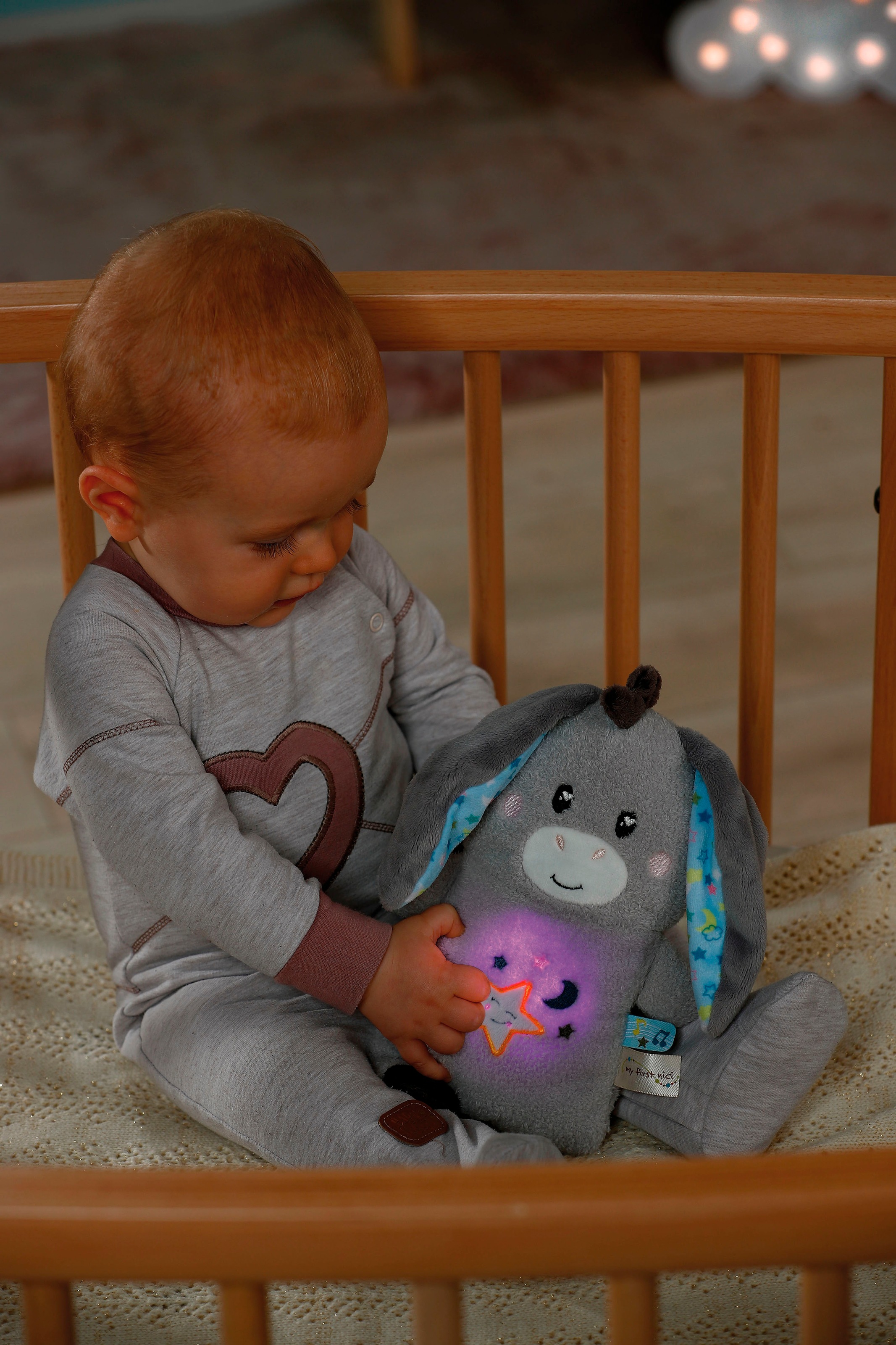 Nici Kuscheltier »My First NICI, Esel Littledoo 25 cm«, Baby Einschlafhilfe; mit Licht und Sound
