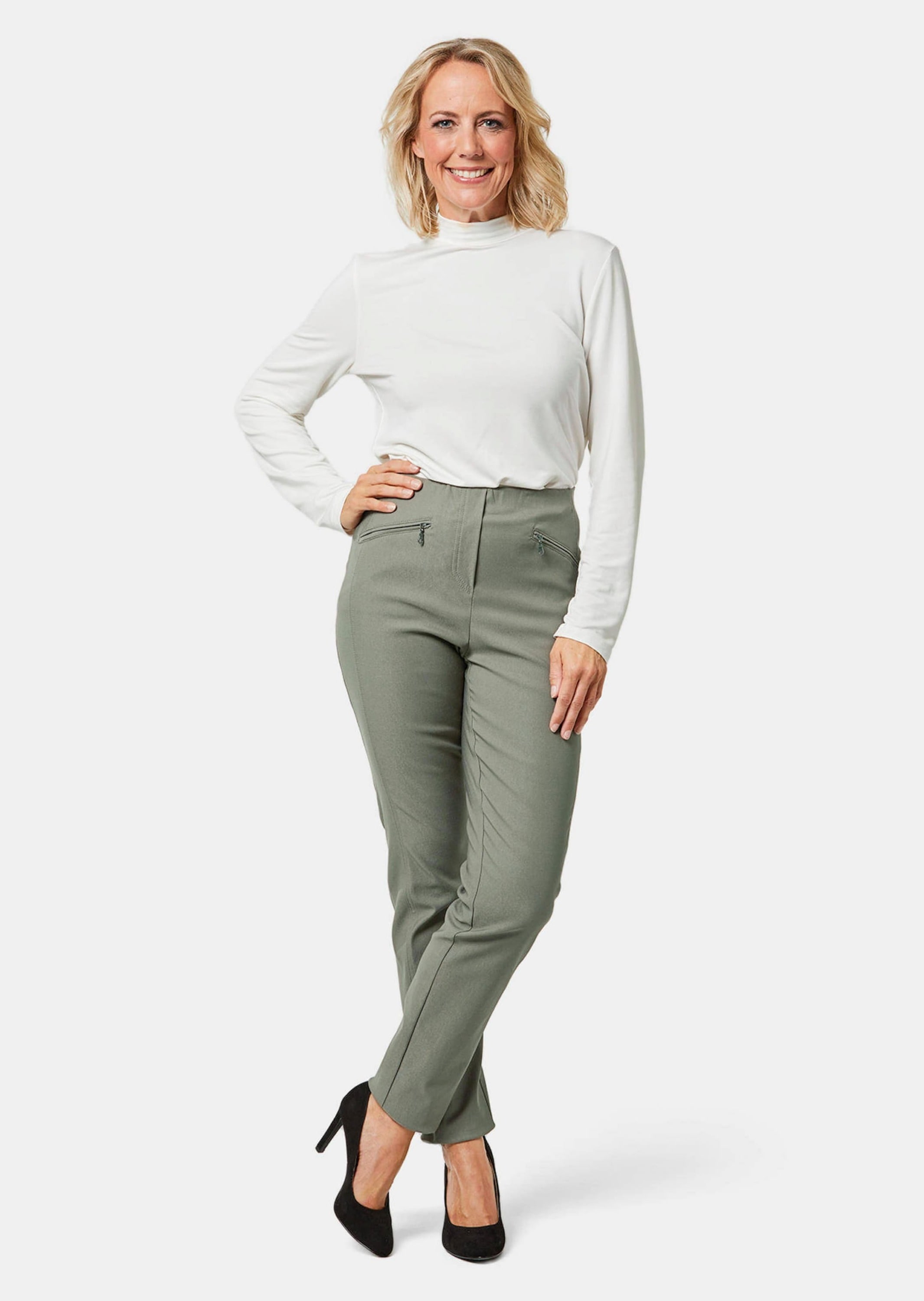 GOLDNER 2-in-1-Hose »Wärmende Schlupfhose LOUISA in knitterarmer Ware«