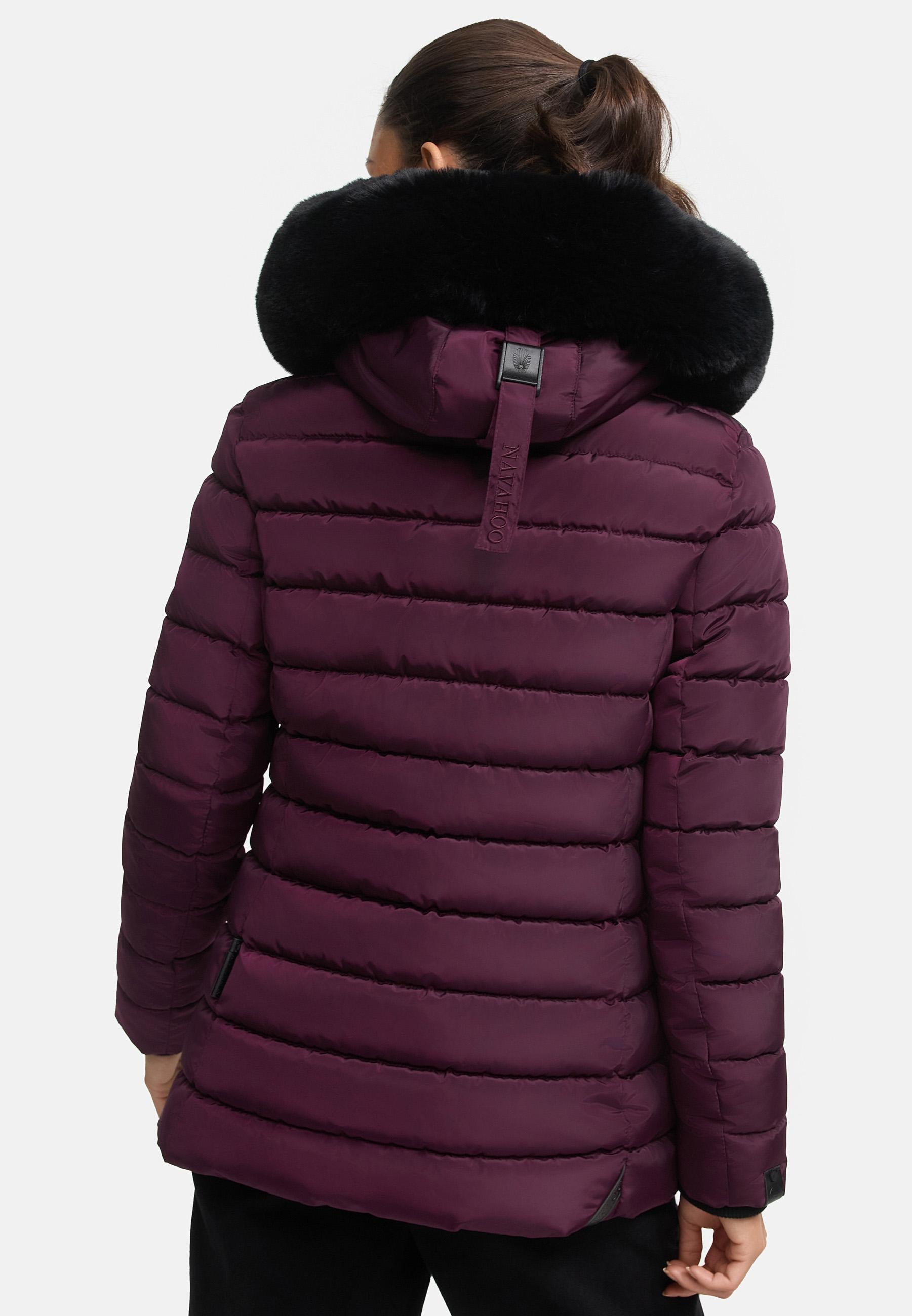 Navahoo Steppjacke »Winterjacke Milianaa« mit Kapuze Edle Winterjacke mit weicher Kunstfell-Kapuze