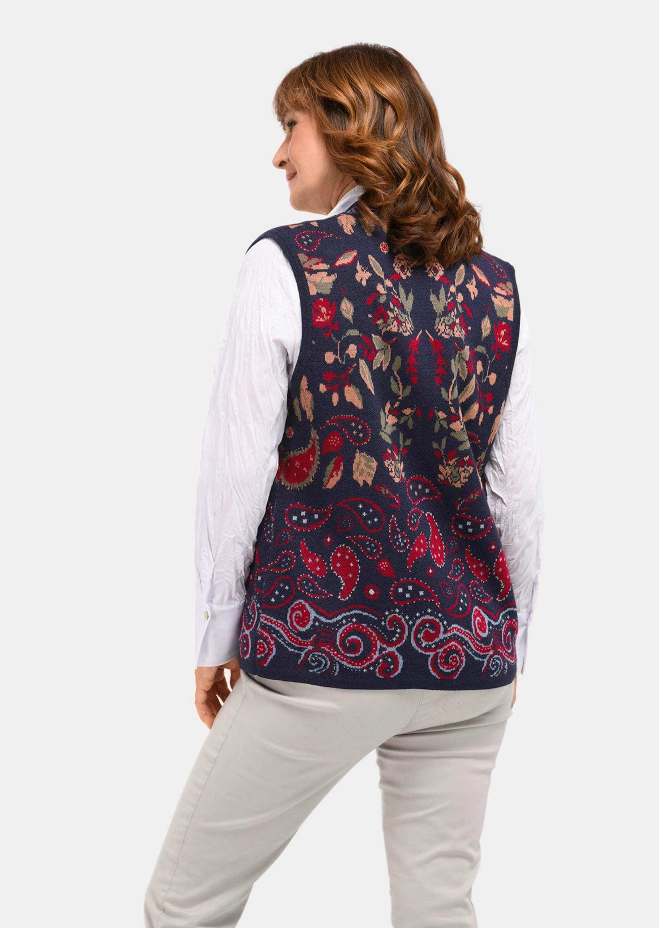 GOLDNER Strickjacke »Elegante Viskose-Weste mit Muster« apartes Jacquardmuster