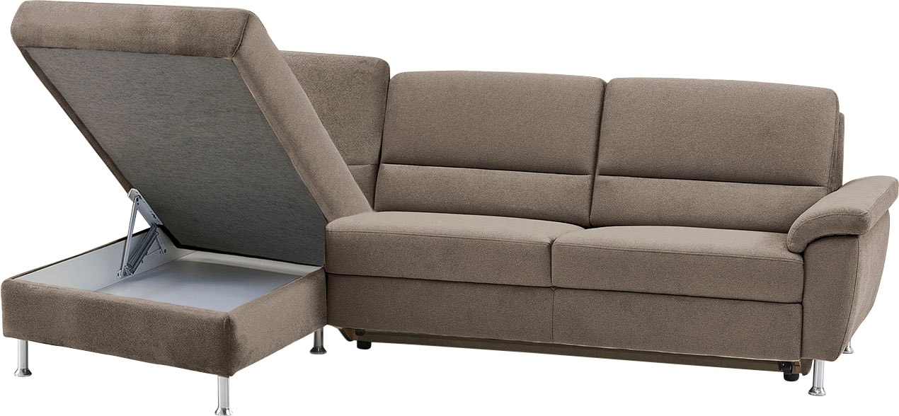 CALIZZA INTERIORS Ecksofa »Onyx L-Form«, Recamiere links oder rechts, wahlweise mit Bettfunktion, Breite 270 cm