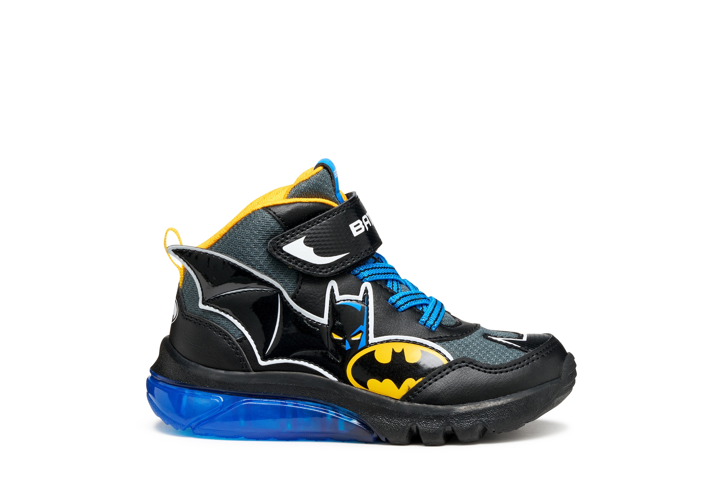 Geox Sneaker »J CIBERDRON BOY Batman Blinkschuh«  Schnürboots, Blinkschuh mit cooler Blinkfunktion
