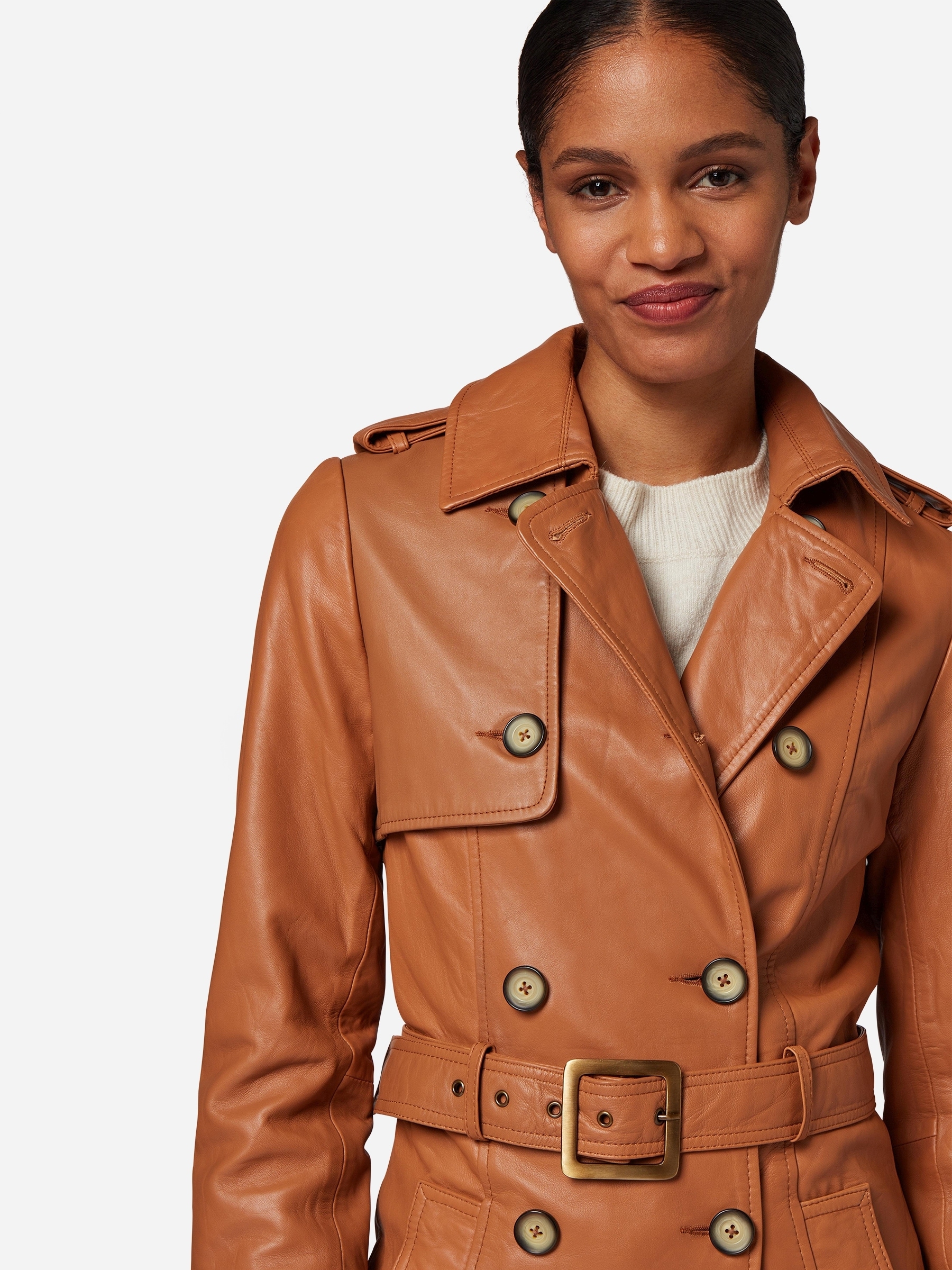 RICANO Trenchcoat »Mantel Gloria« Handgefertigt aus echtem Leder