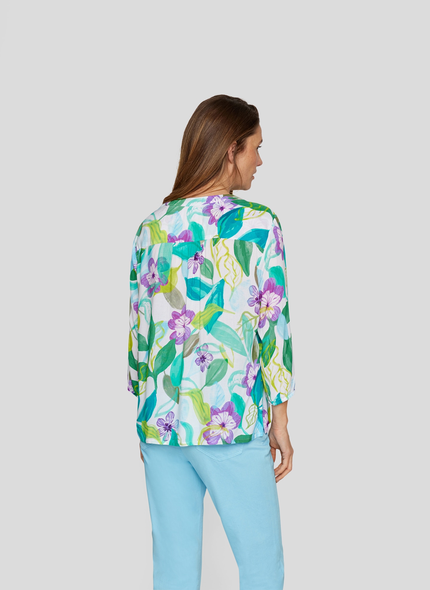 Rabe Druckbluse, mit 3/4 -Arm und floralem Muster