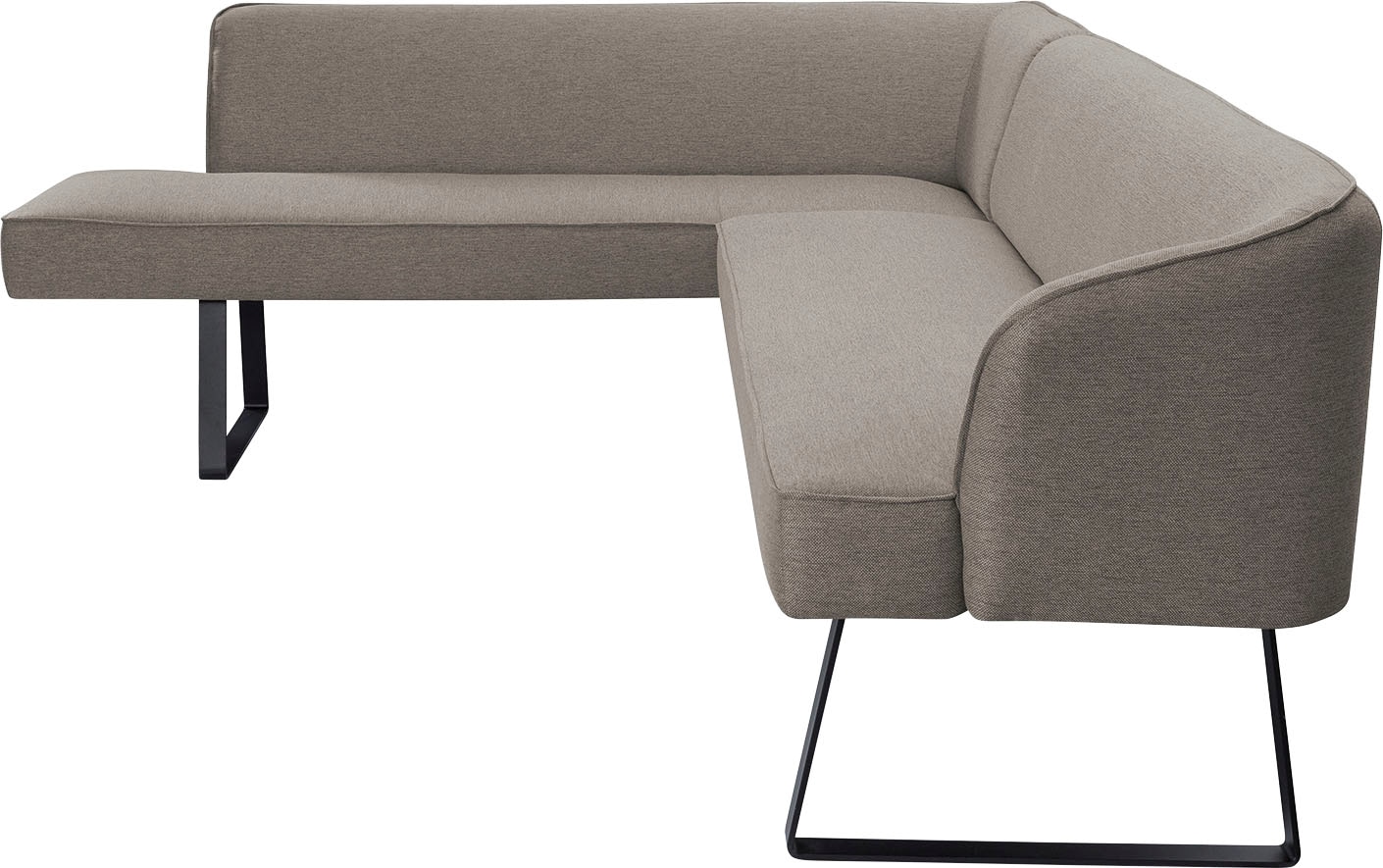 exxpo - sofa fashion Eckbank »Americano«, mit Keder und Metallfüßen, Bezug in verschiedenen Qualitäten