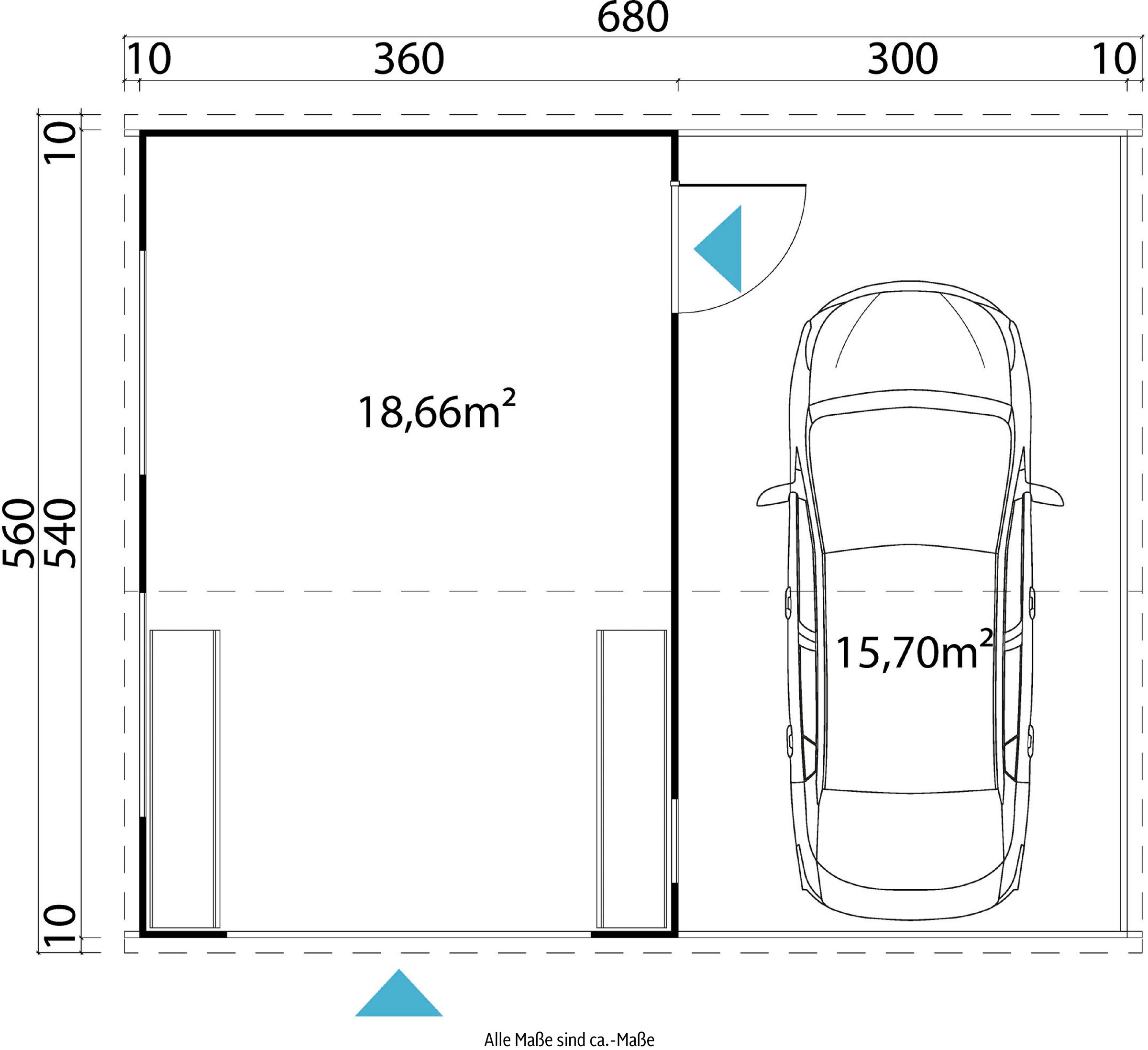 LASITA MAJA Garage »Bahamas«, (mit zusätzlichem Eingang)
