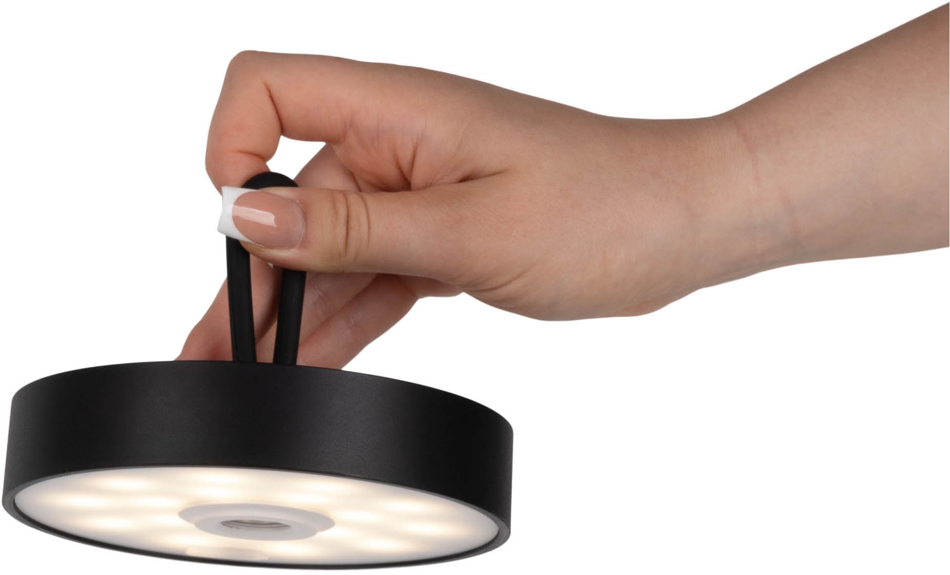 my home LED Tischleuchte »Charmont mit Holzfuß, abnehmbares Kopfteil als Hängeleuchte verwendbar« LED-Modul 1 Stk. Warmweiß aufladbar, inkl Akku + USB Kabel, Kopfteil magnetisch, abnehmbar, Holz