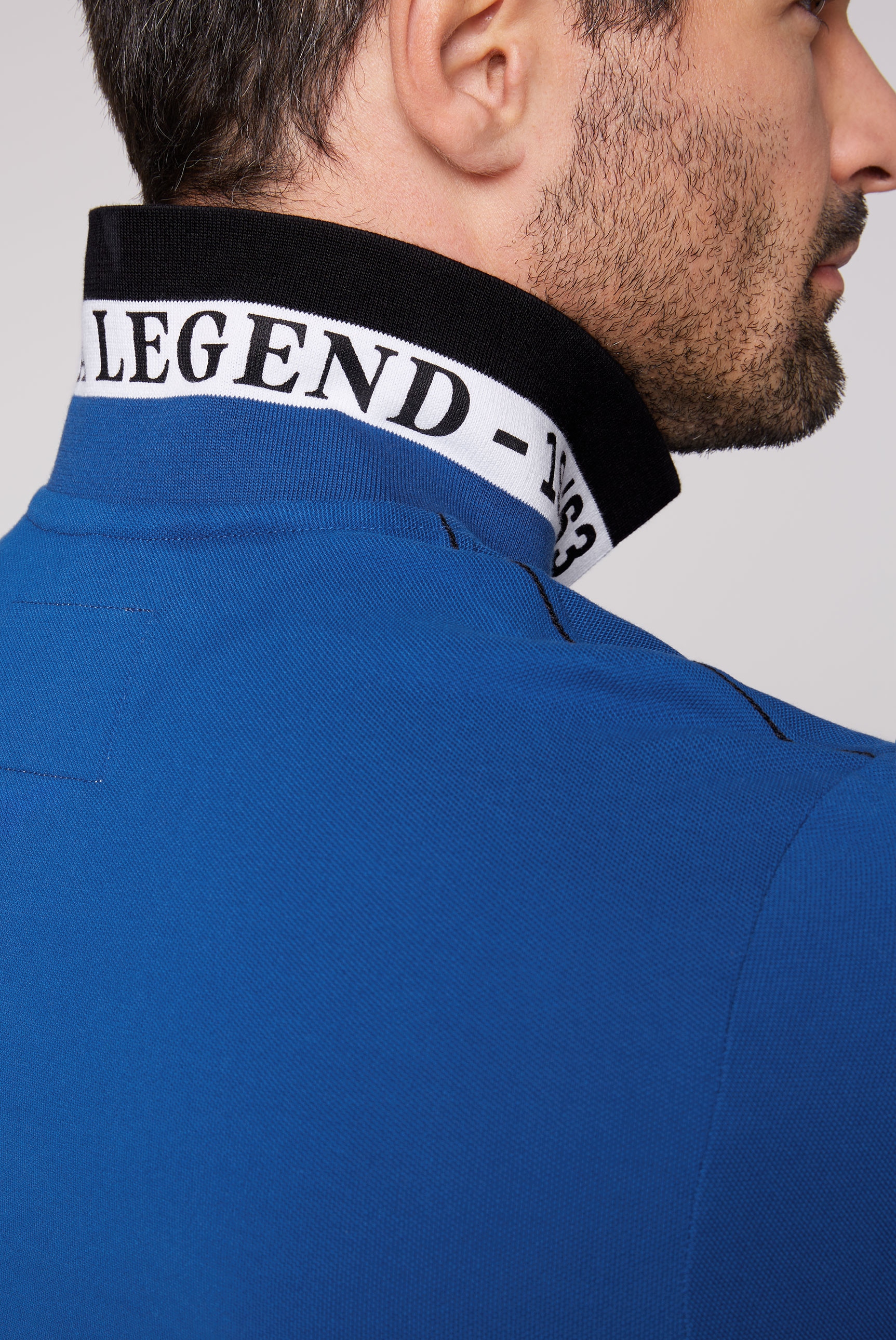 CAMP DAVID Poloshirt, mit Print am Kragen