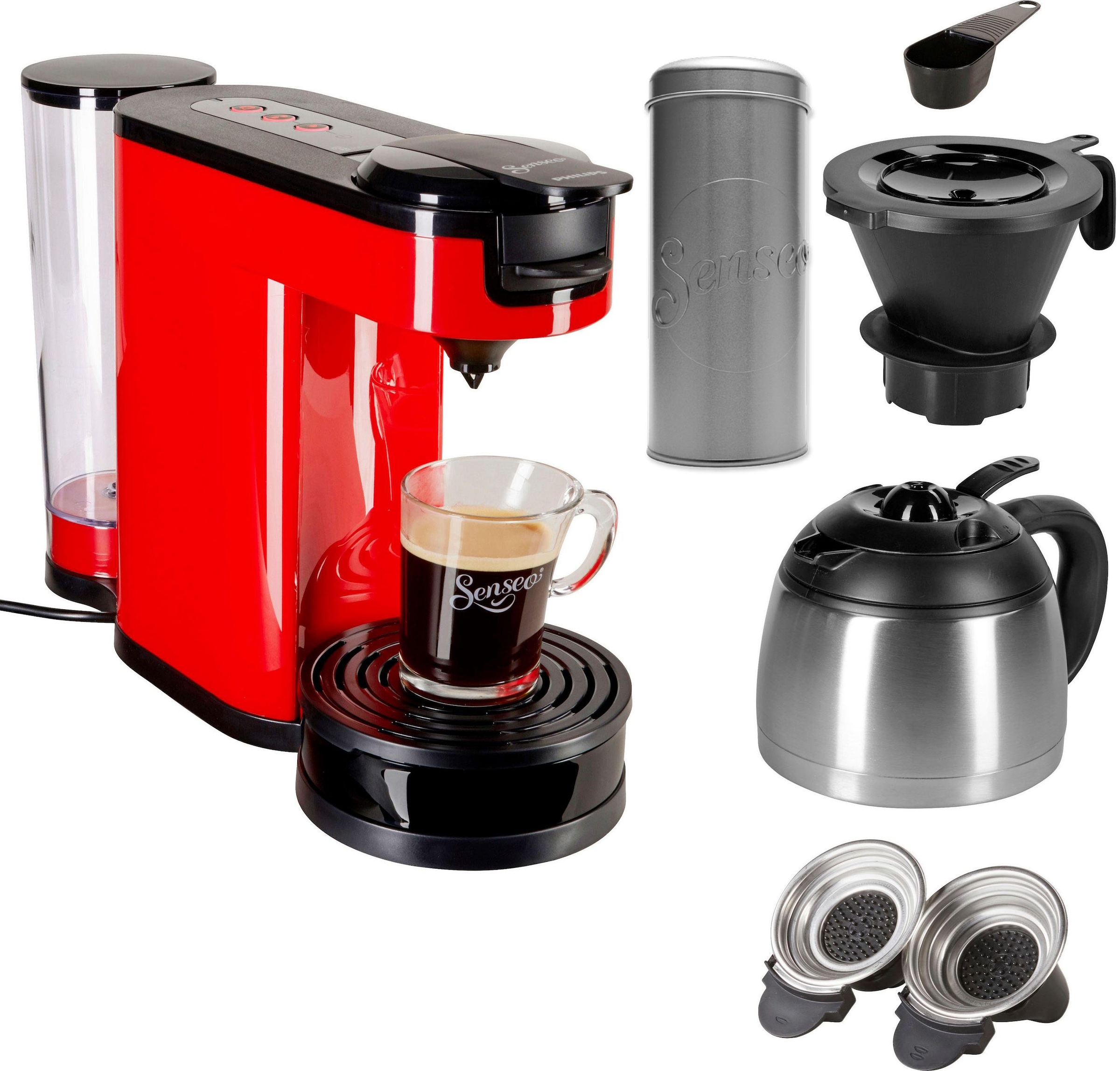 € jetzt Kaffeepaddose 9,90 Kaffeepadmaschine HD6592/80«, bestellen Philips von OTTO bei Papierfilter, UVP 1 »SENSEO® Kaffeekanne, Senseo im l Wert Switch