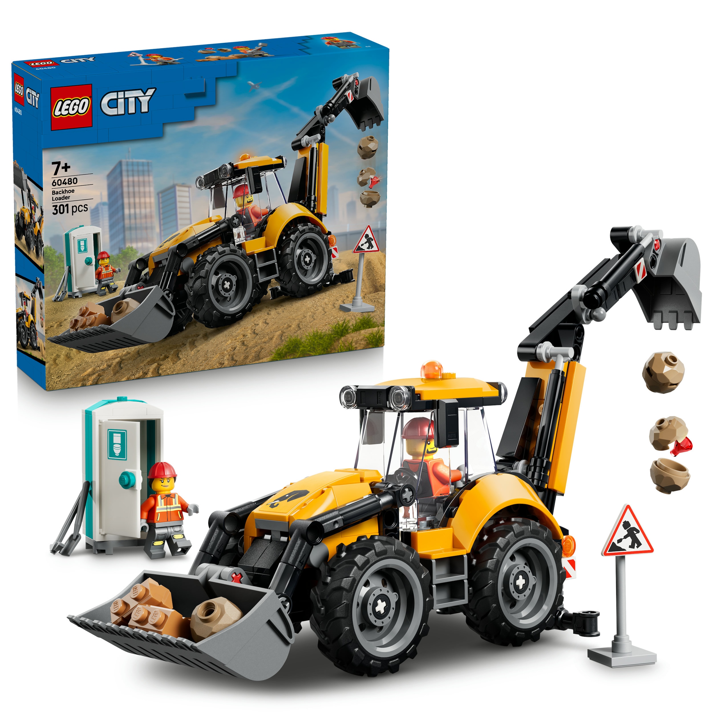LEGO® Konstruktionsspielsteine »Gelber Baggerlader (60480), LEGO City« Made in Europe