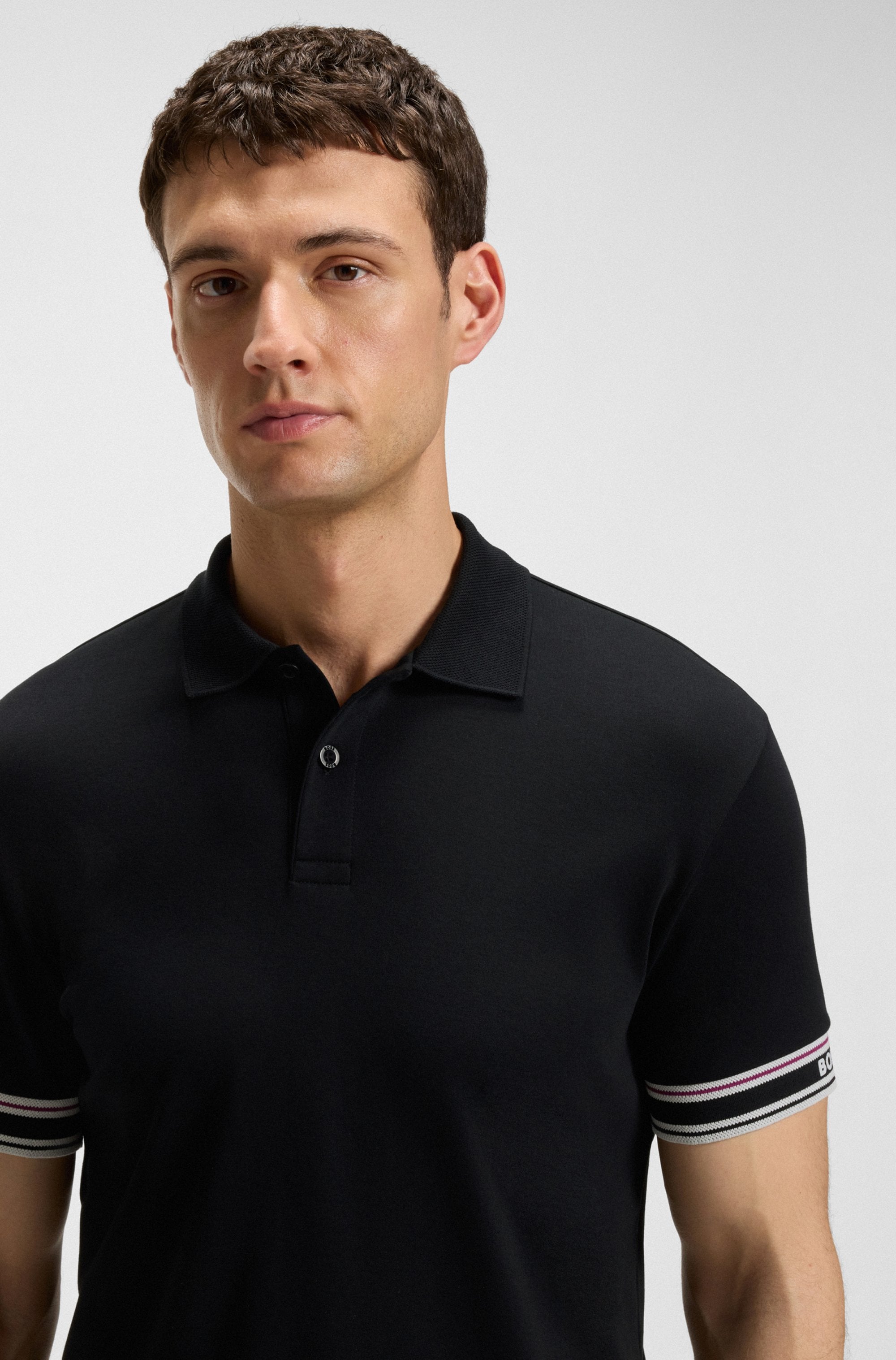 BOSS GREEN Poloshirt »Polo Zone«, mit Piqué-Streifen und einem Logo am Ärmel