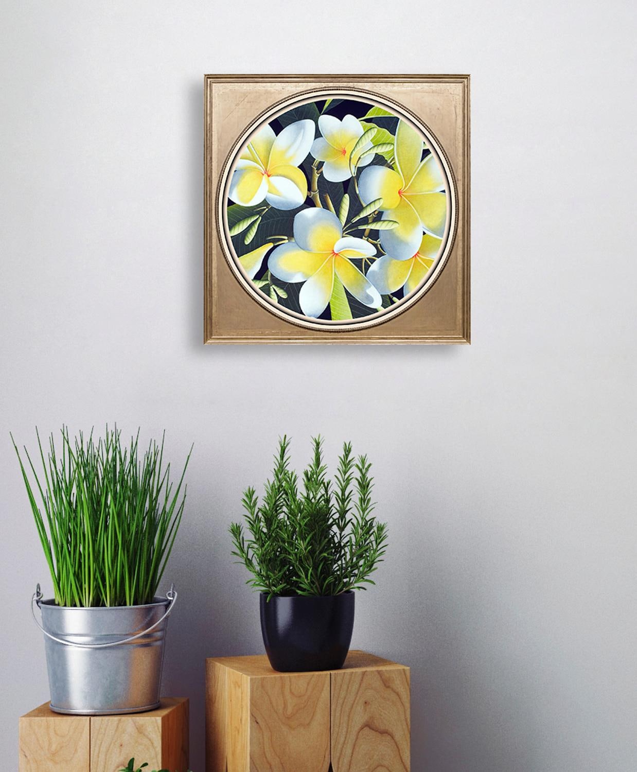 queence Acrylglasbild »Gelbe Blüten«