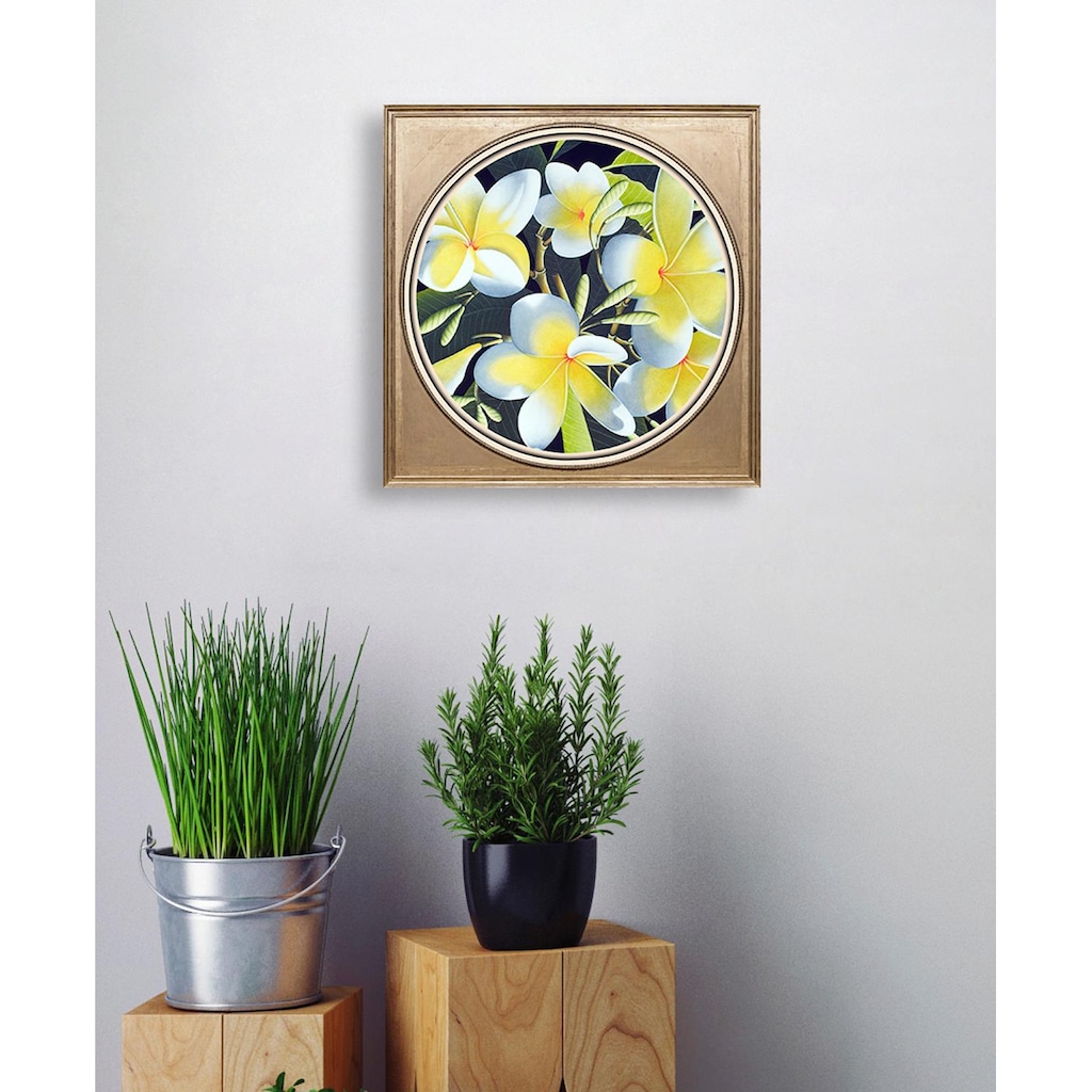 queence Acrylglasbild »Gelbe Blüten«