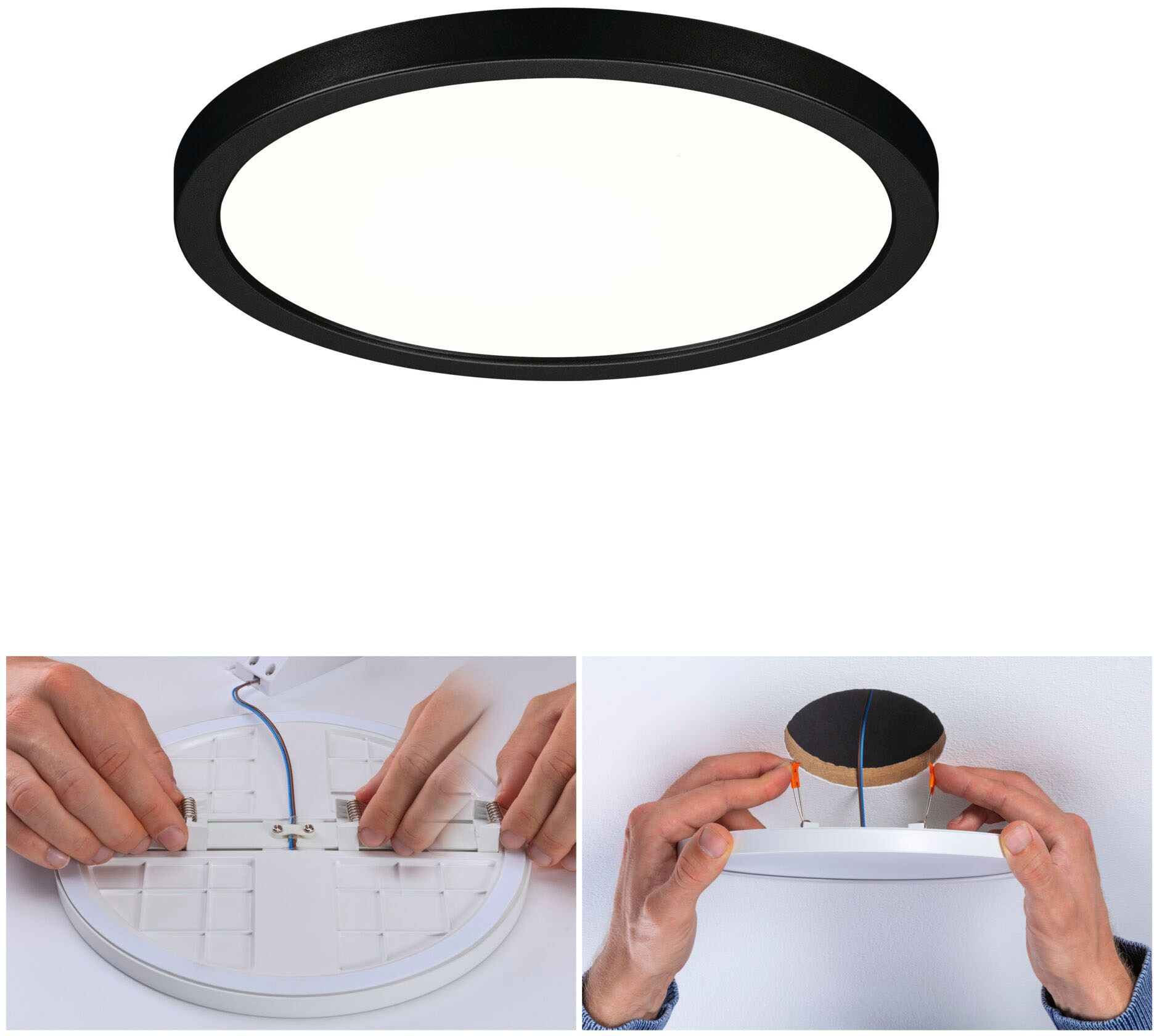 Paulmann LED Einbauleuchte »LED Einbaupanel VariFit Areo IP44 rund 175mm 4000K Schwarz«, 1 flammig, LED Einbaupanel VariFit Areo IP44 rund 175mm 4000K Schwarz
