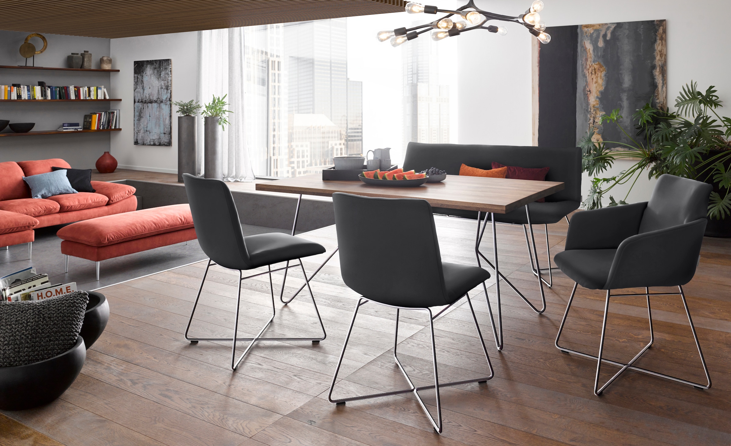 W.SCHILLIG Armlehnstuhl »jakob« () mit Drahtrohrgestell in Chrom glänzend