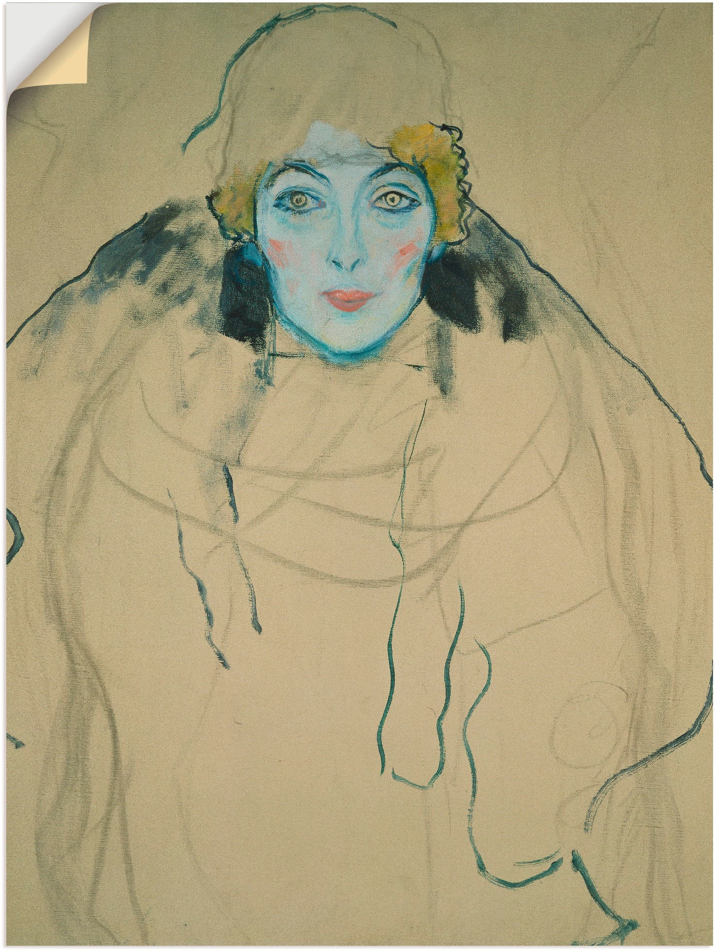 Artland Wandbild »Frauenkopf. 1918«, Frau, (1 St.), in vielen Größen & Produktarten - Alubild / Outdoorbild für den Außenbereich, Leinwandbild, Poster, Wandaufkleber / Wandtattoo auch für Badezimmer geeignet
