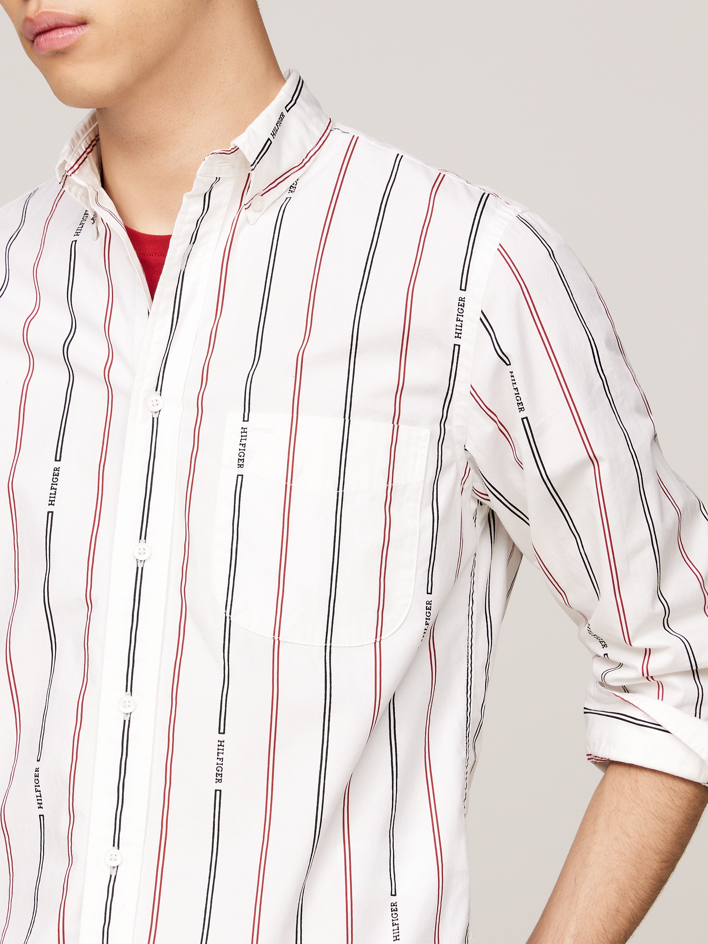 Tommy Hilfiger Langarmhemd »HILFIGER DOUBLE STP RF SHIRT«