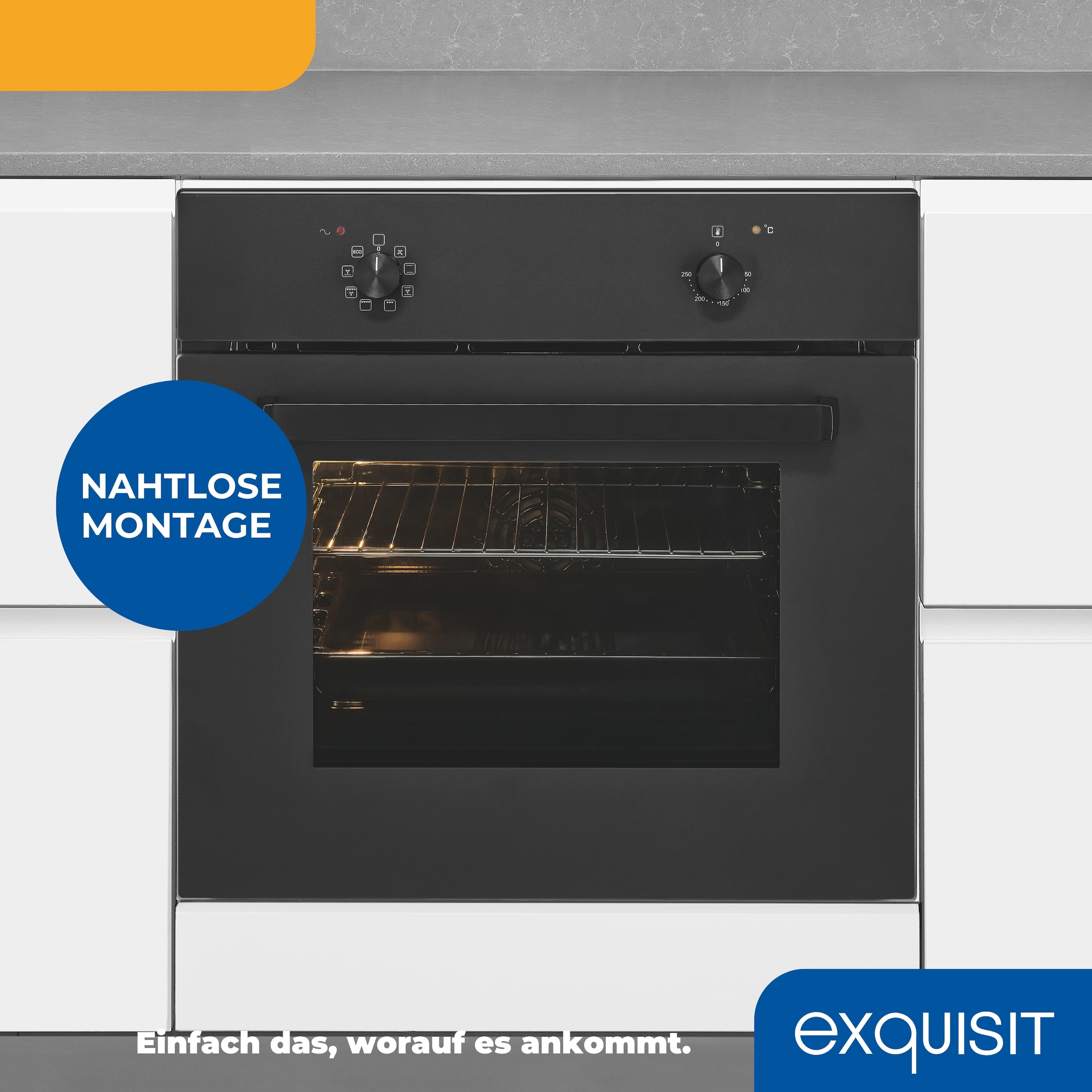 exquisit Einbaubackofen »EBE367-U-120 mattschwarz« Perfekt für den Alltag – einfach backen, grillen &  Aufläufe genießen!