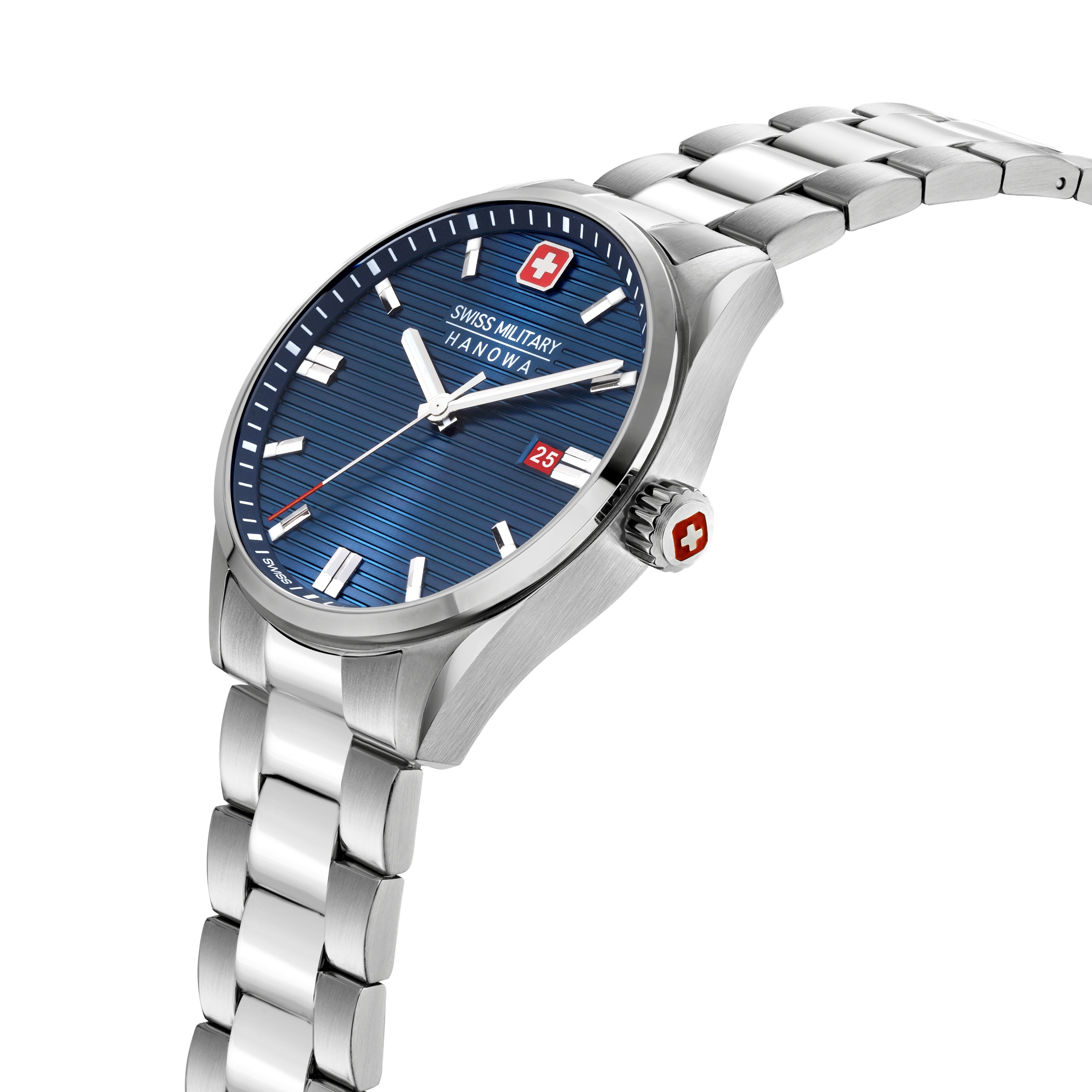 Swiss Military Hanowa Quarzuhr »Roadrunner« Armbanduhr, Herrenuhr, Swiss Made, Edelstahlarmband, analog, Tag