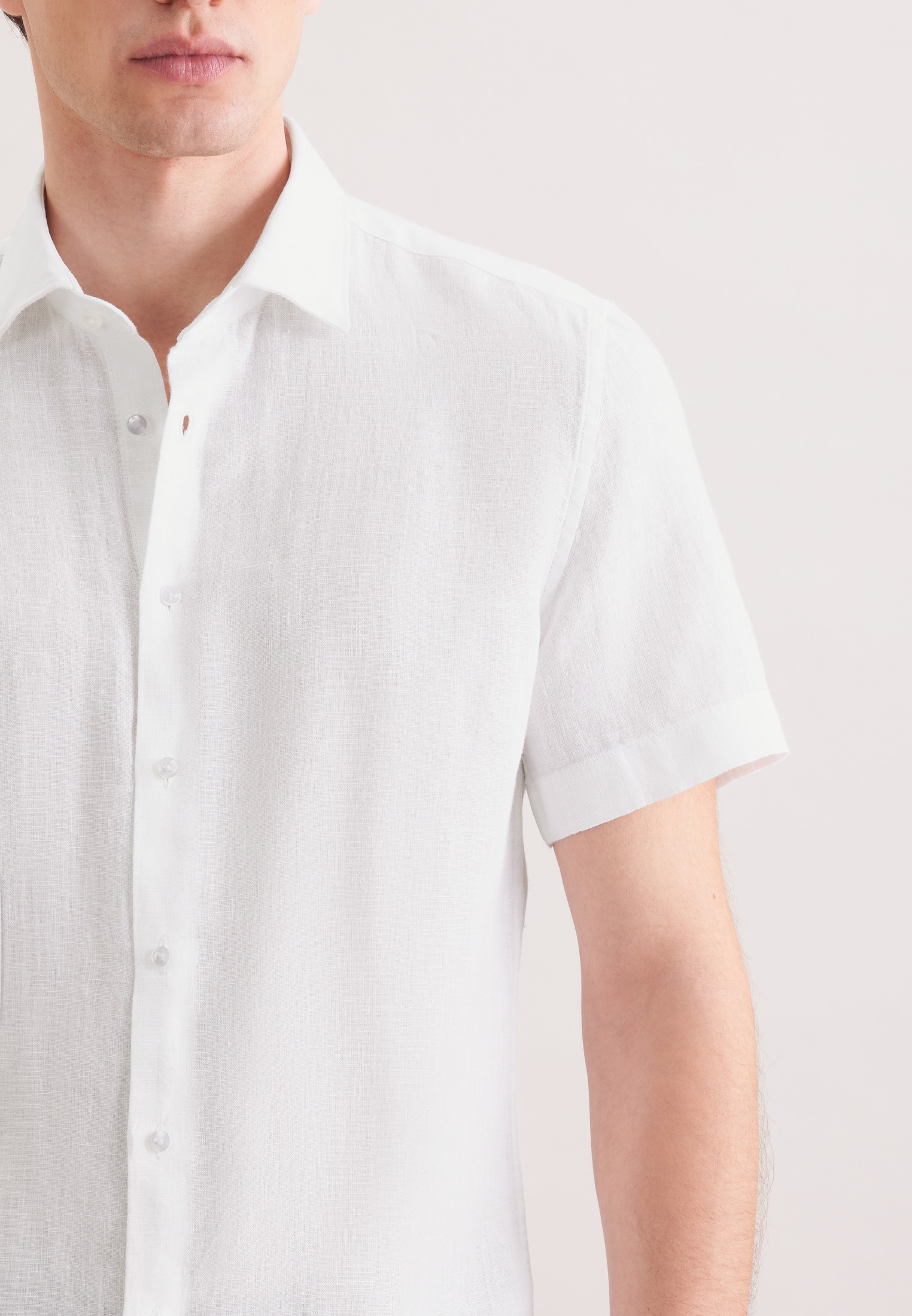 seidensticker Leinenhemd »Schwarze Rose« Shaped 1/2 Kentkragen Uni