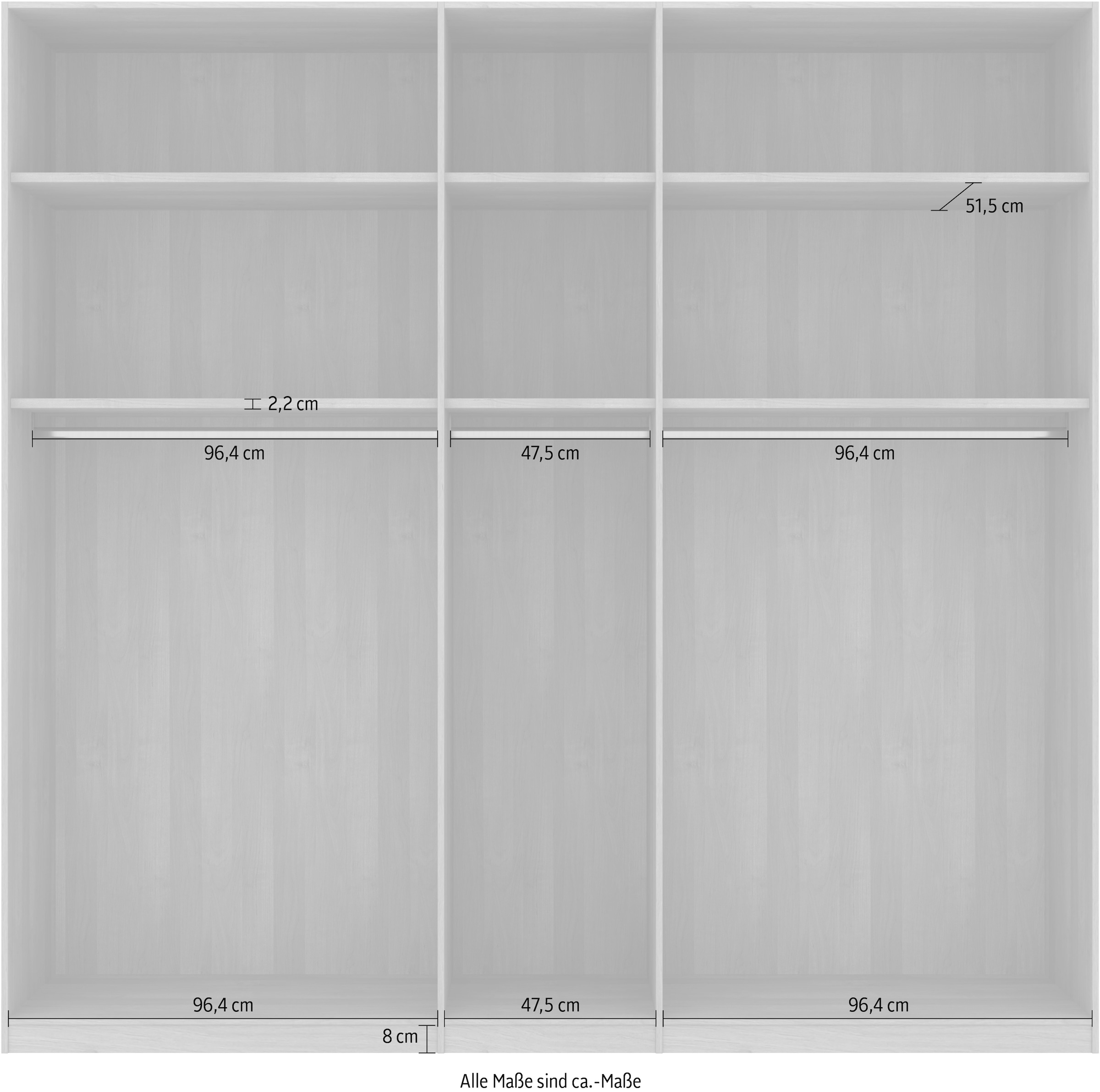 Musterring Drehtürenschrank »Savona, Kleiderschrank, Schrank, Garderobe, teilmassiv Eiche«, (mit Türdämpfern, in 5 Breiten & 2 Höhen, extra Böden, MADE IN GERMANY), Türen in Bianco-Eiche massiv, mit Querriegel, verschiedene Größen