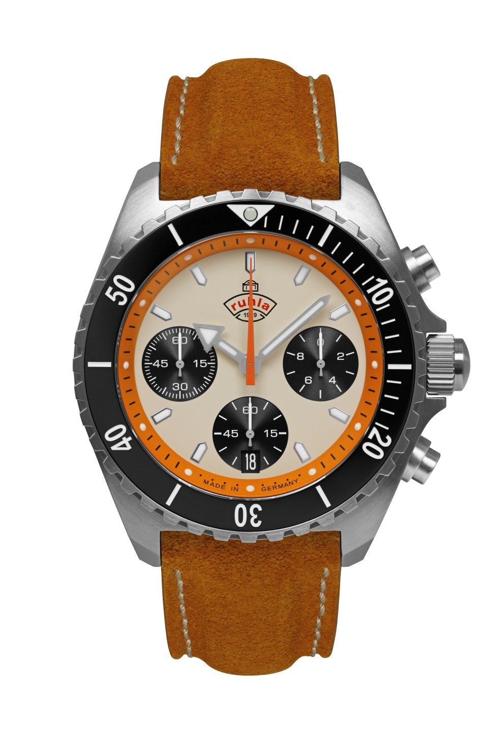 ruhla Chronograph »Glasbach Cup«, Quarzuhr, Herrenuhr, Datum, Stoppfunktion, Saphirglas, Made in Germany