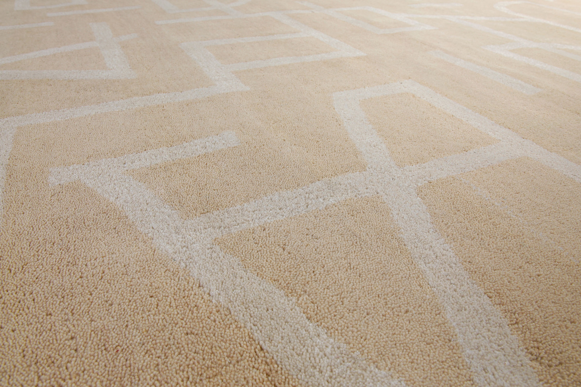 Wecon home Teppich »Beatrice« rechteckig 13 mm Höhe Kurzflorteppich, Schurwolle, Konturenschnitt, handgetuftet, Wohnzimmer