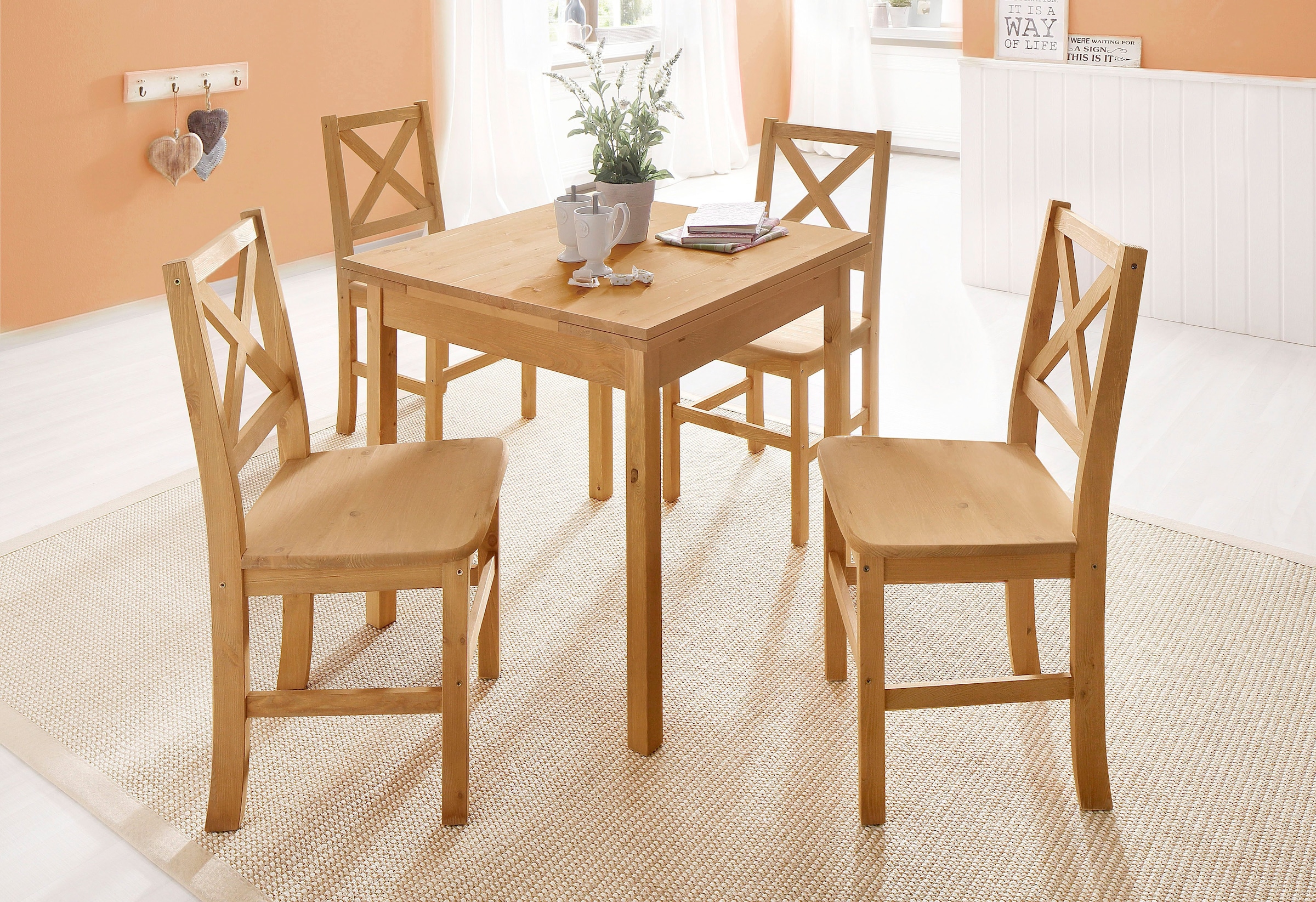 Home affaire Esstisch »Maike, TOPSELLER!«, (Esstisch, Küchentisch), Home affaire, Breite 80cm, mit Auszugsfunktion