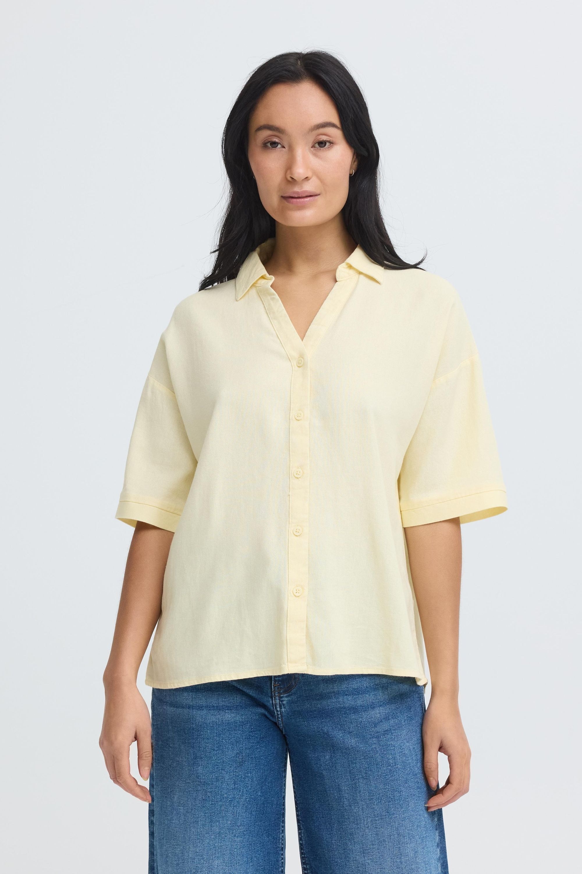 OXMO Hemdbluse »Hemdbluse OXNInna Linen Mix«
