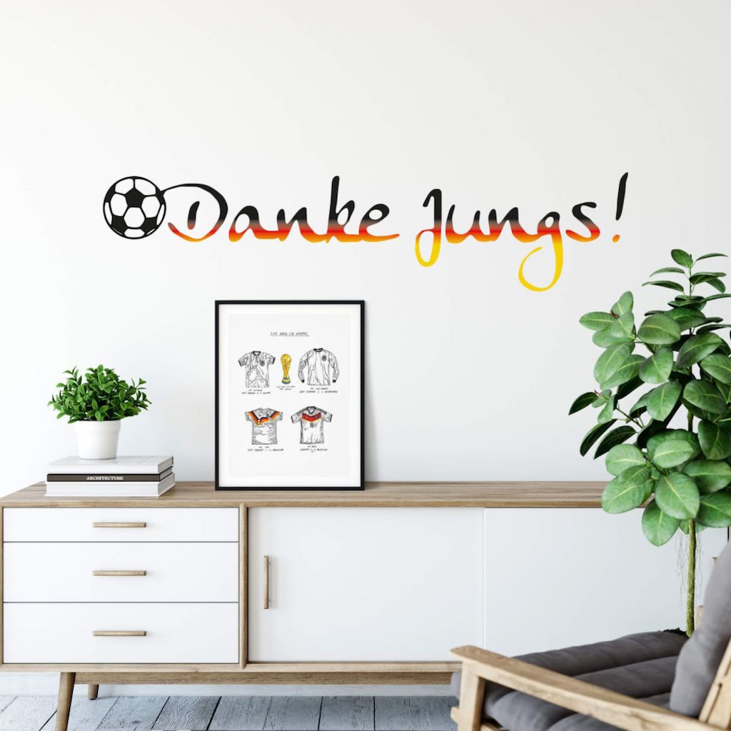 Wall-Art Wandtattoo »Fußball Spruch Danke Jungs«, (1 St.)