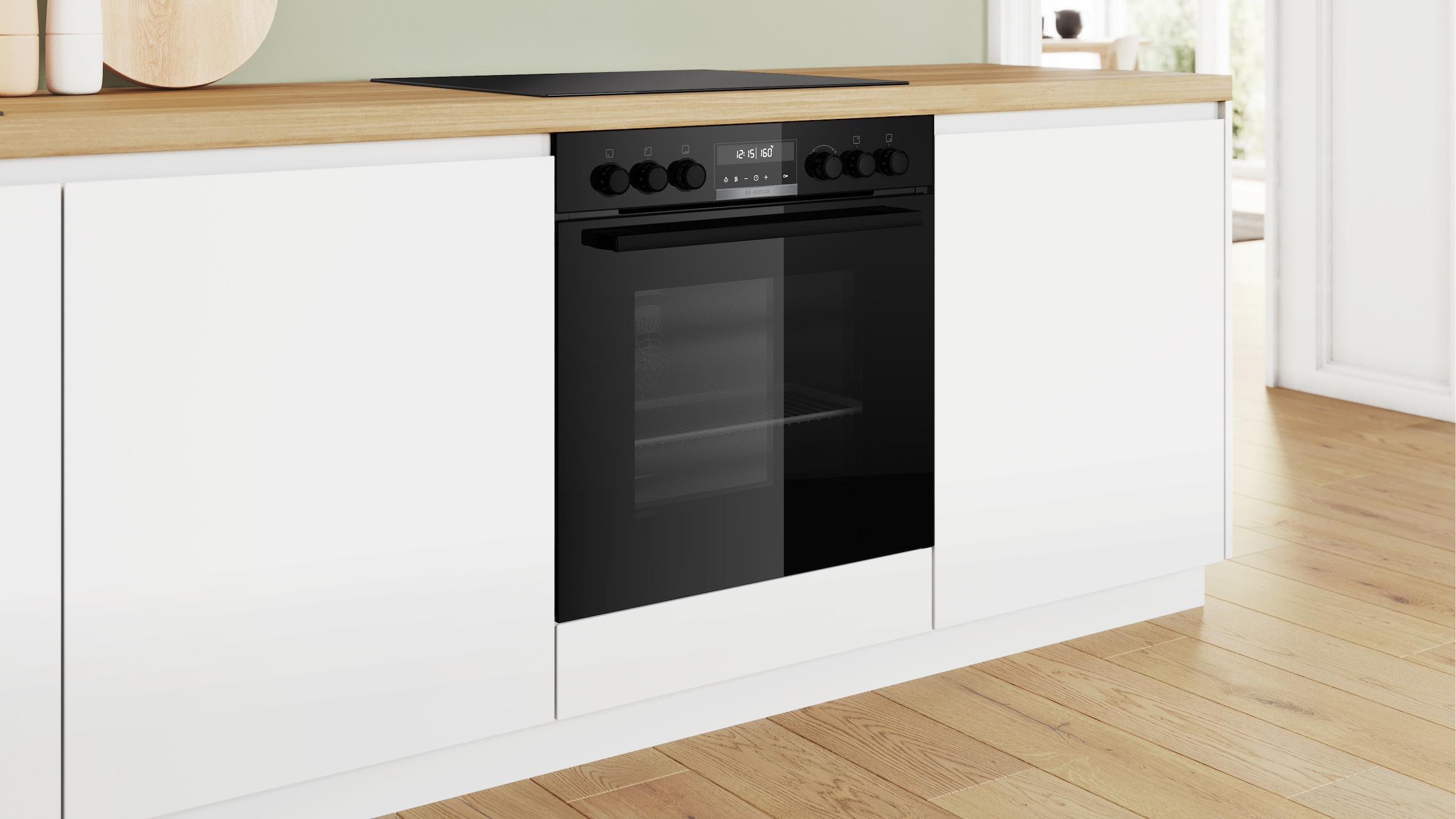 BOSCH Elektro-Herd-Set »HND671LS67«, mit Backwagen, Pyrolyse-Selbstreinigung, Backwagen mit ausziehbarer Tür für bequemes Kochen & Backen